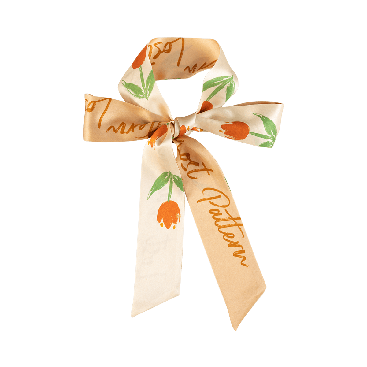 Lost Pattern Nyc Women's Orange / Yellow / Orange Tulip Silk Skinny Scarf - Apricot In Multi