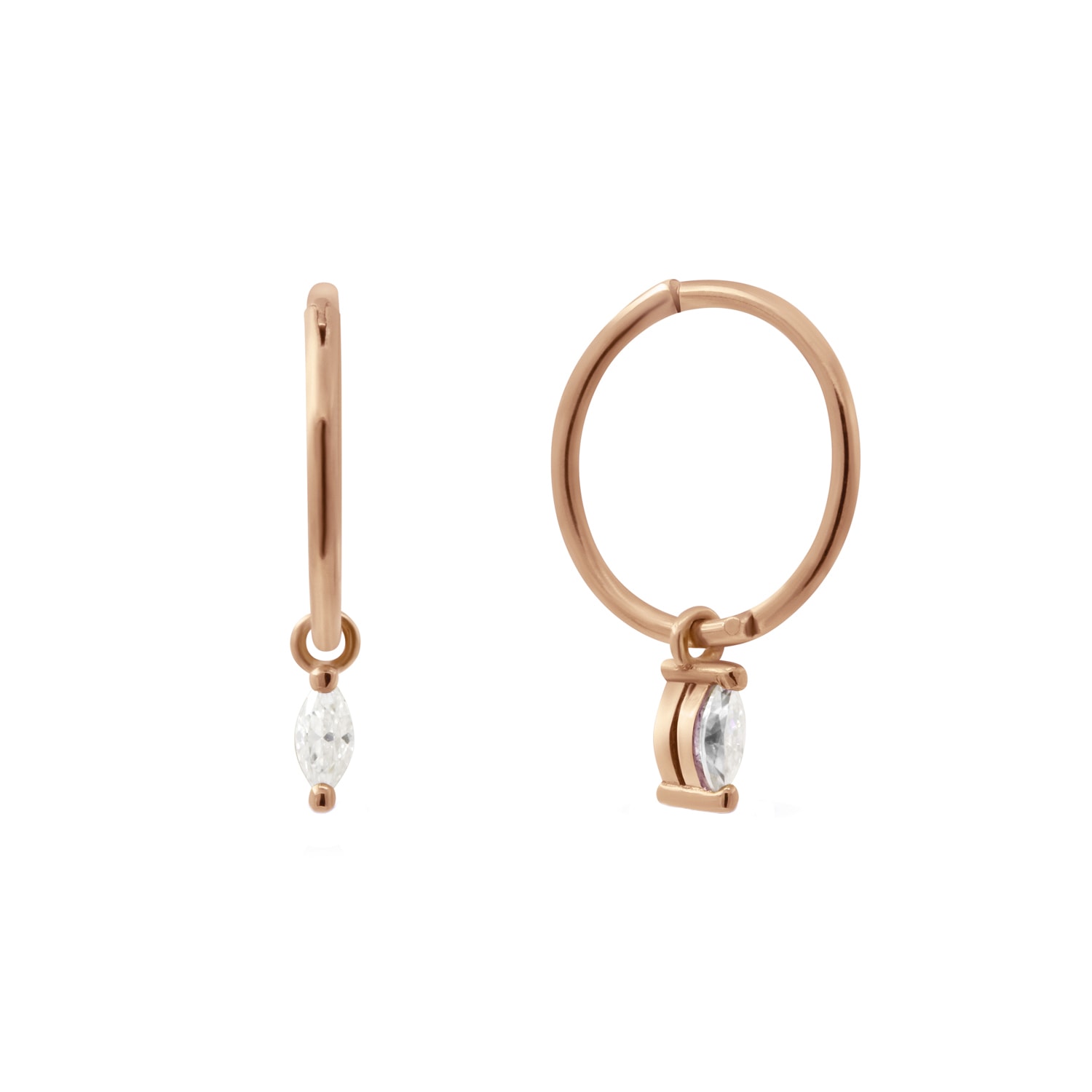 Lee Renee Women's Moissanite Clicker Hoop Earrings - Rose Gold In Gold