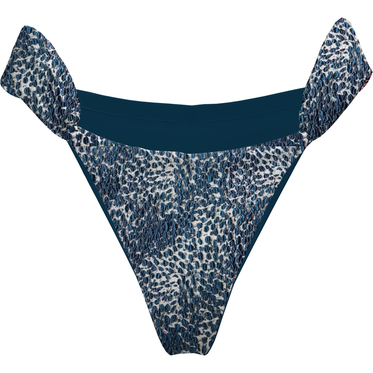 Blackbough Swim Women's Blue Giana Ruched Cheeky Bottoms / Snow Leopard Jacquard In Blue