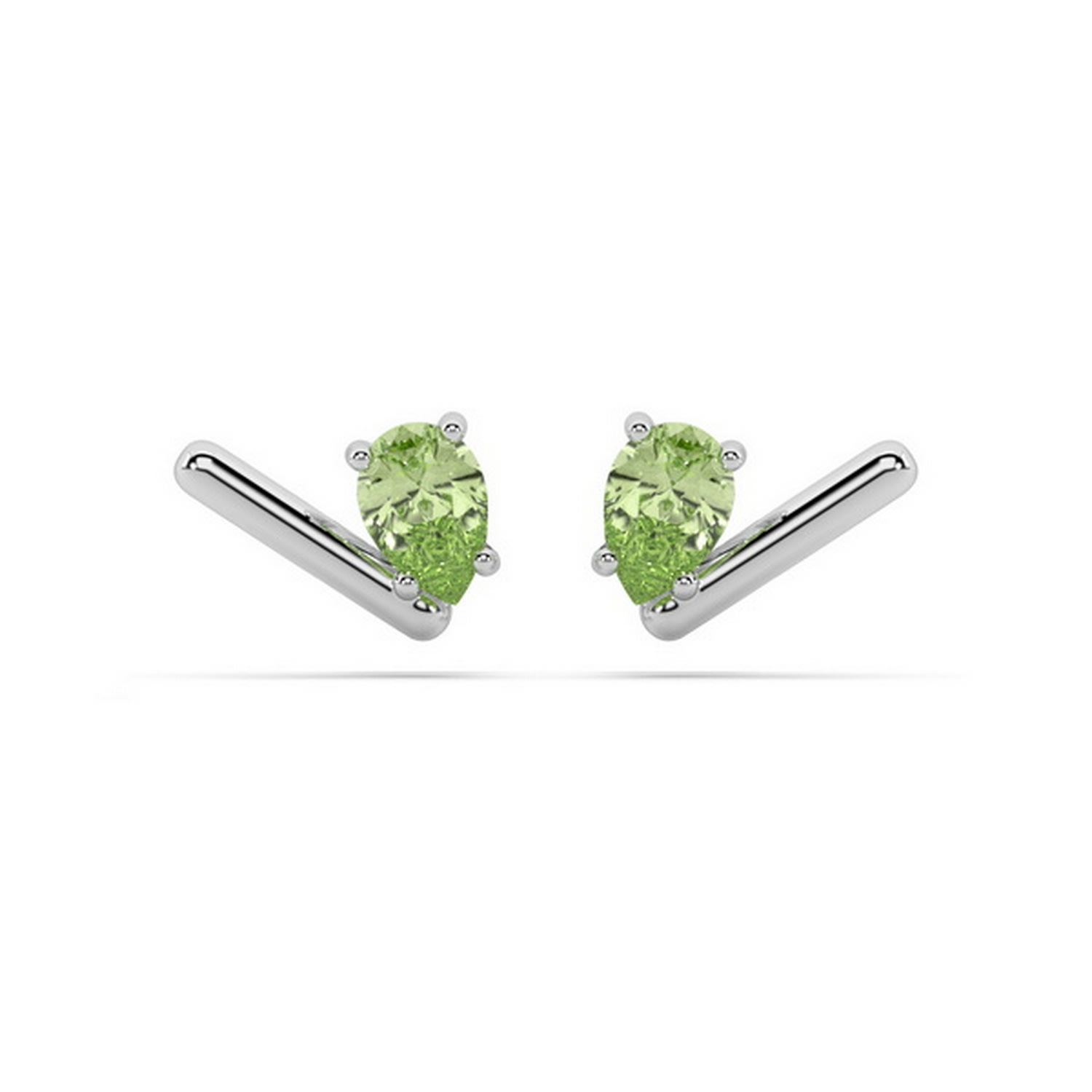 Women’s Silver Peridot Bar Stud Oni Fine Jewelry