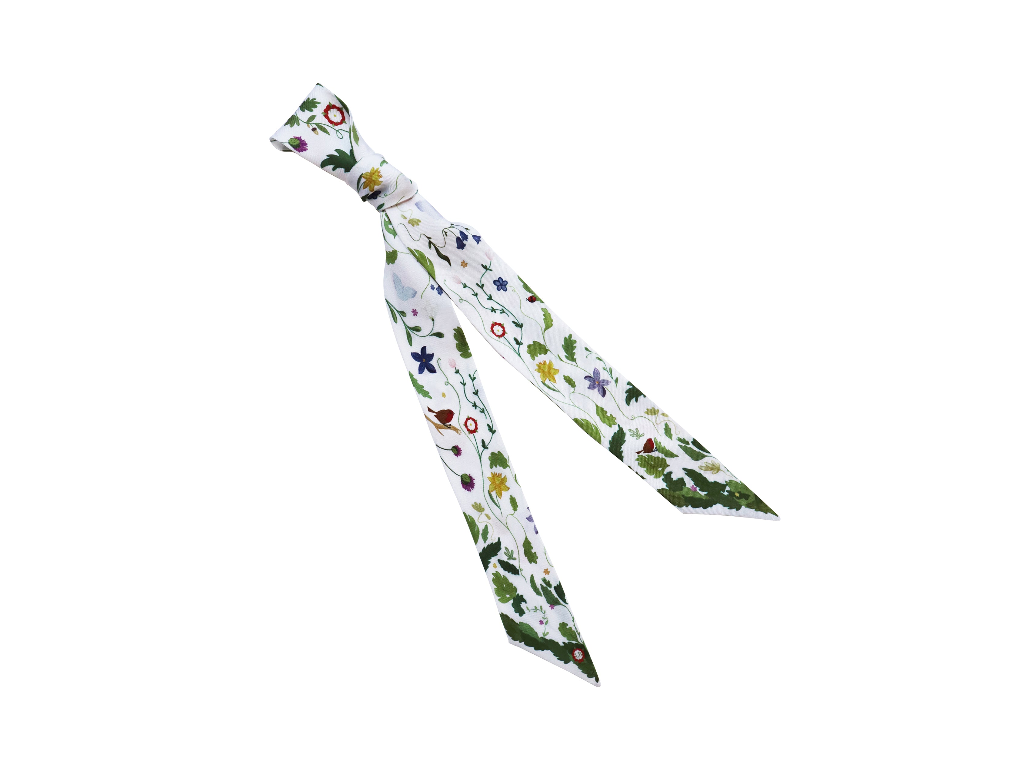 Women’s White Banderole - Silk Ribbon Scarf - Coronation Special Edition Lalage Beaumont