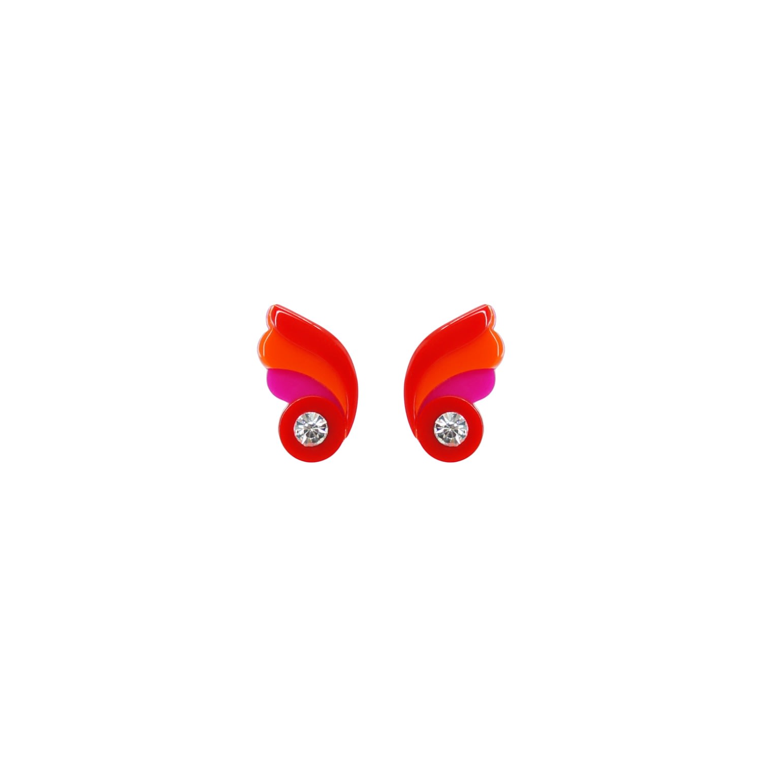 Gissa Bicalho Women's Acrylic Handmade Earring Xs Butterfly Red