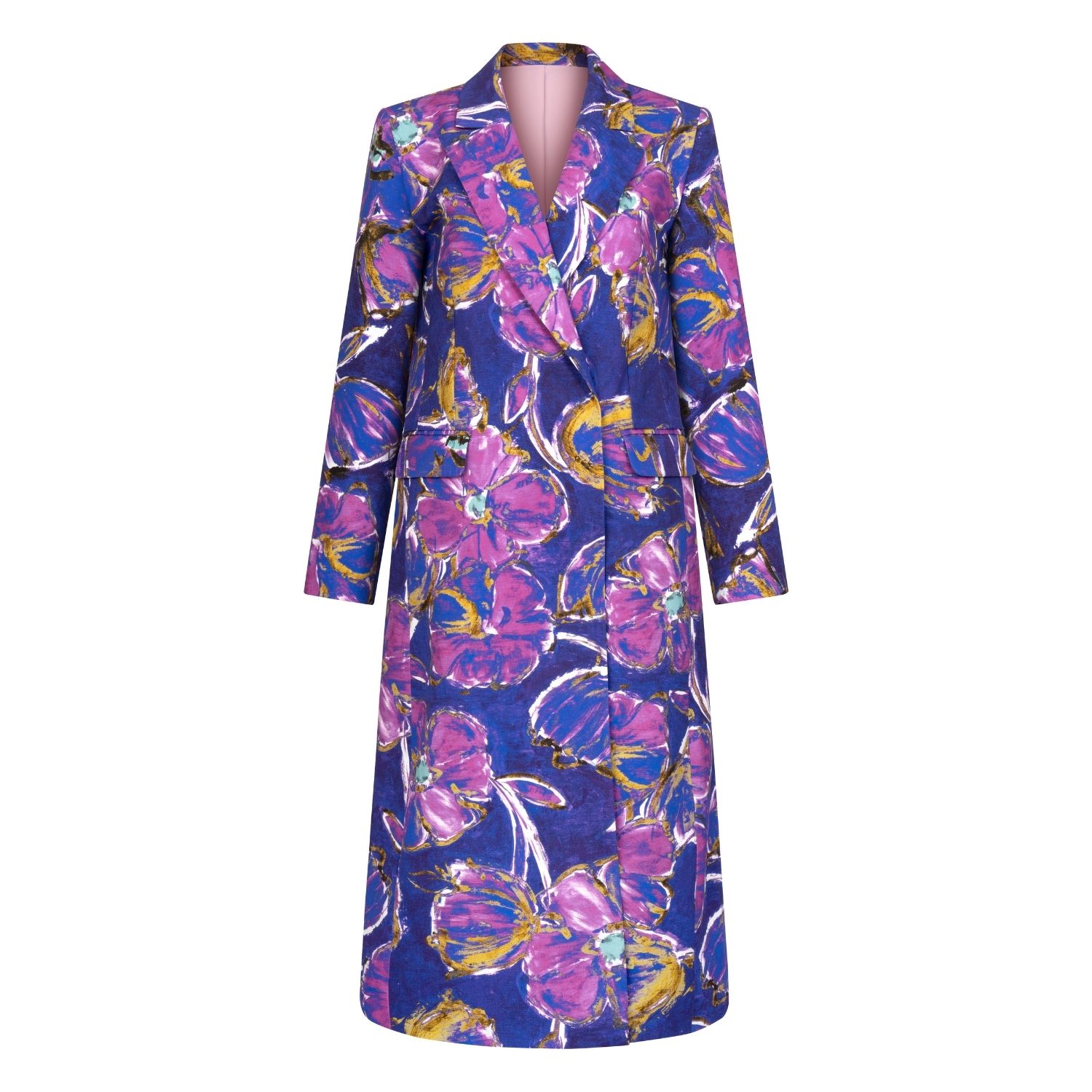 Women's Purple Sunset In Bloom Longline Blazer | Extra Small | Elsava