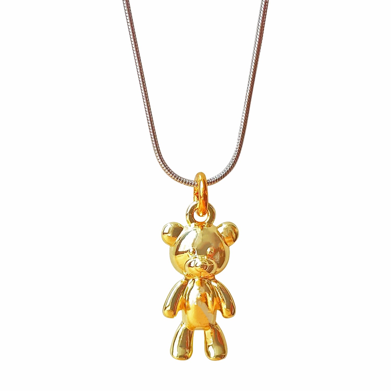 Women’s Silver / Gold Silver-Gold Teddy Bear Necklace Smilla Brav