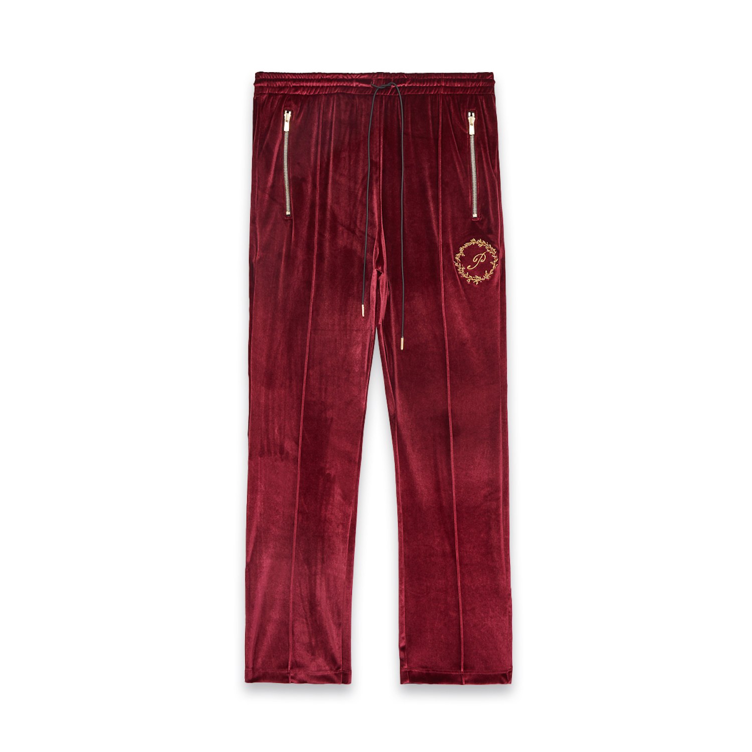 Men’s Red Pleated Velour Sweatpants-Burgundy Large Pine Los Angeles