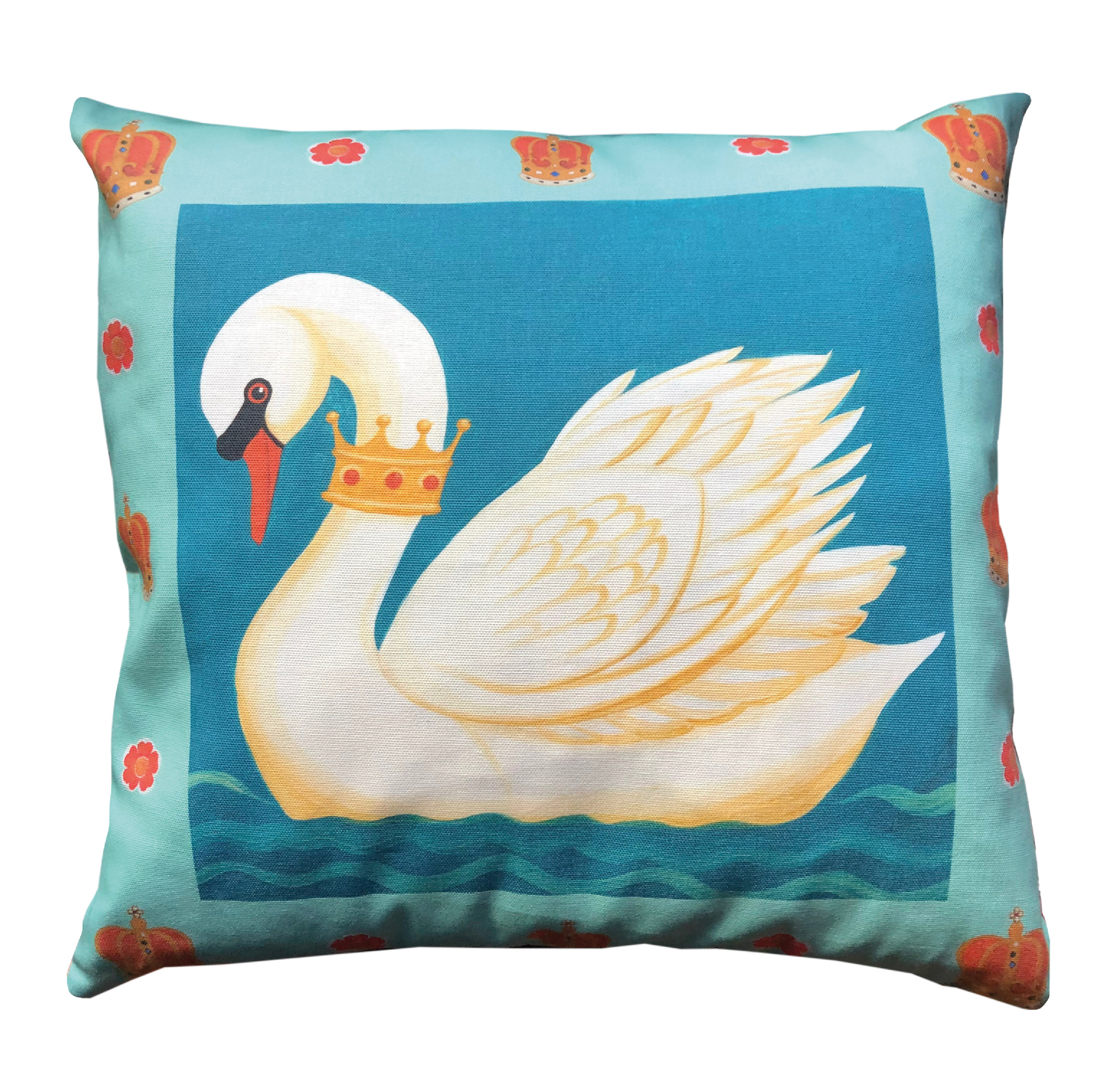 Blue Limited Edition The King’s Swan Cushion Large Dog & Dome