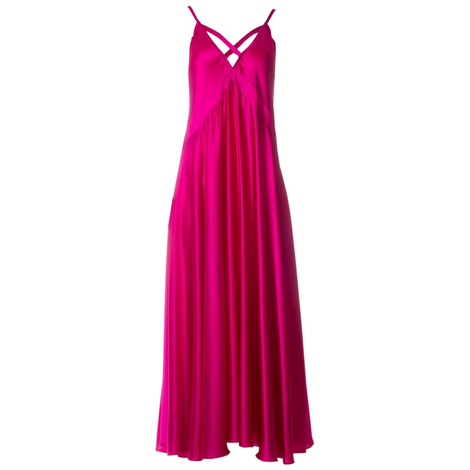 fuchsia silk dress