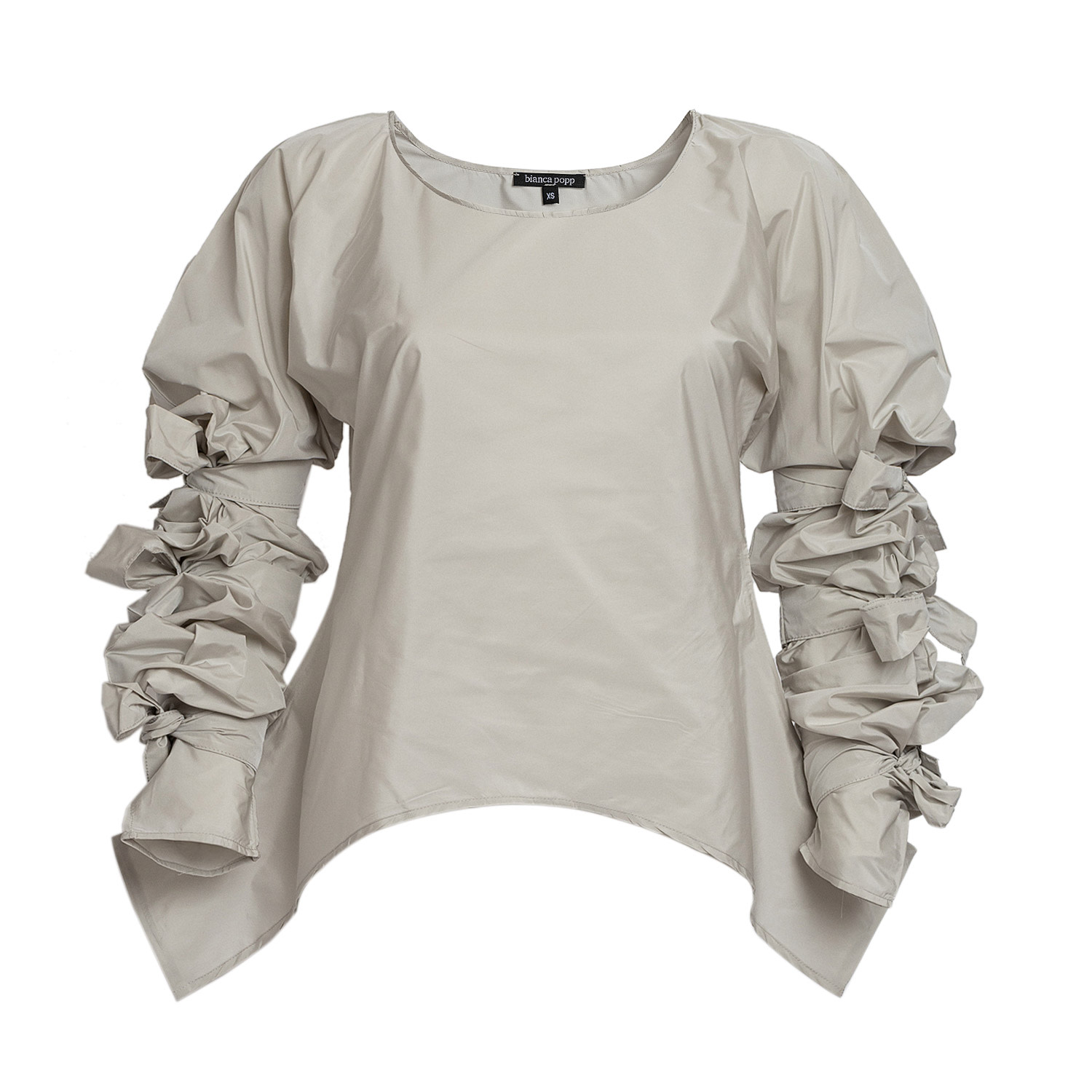 Bianca Popp Women's Ribbon Wrapped Blouse In Off-white Taffeta In White