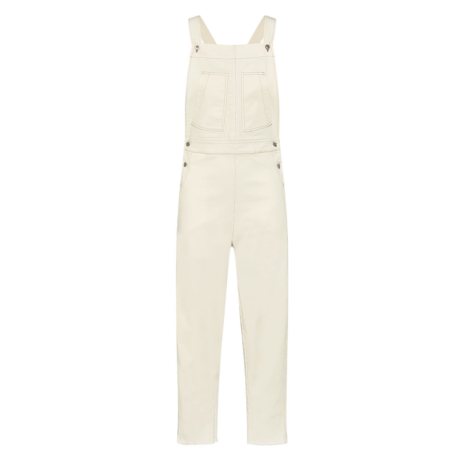 white denim jumpsuit