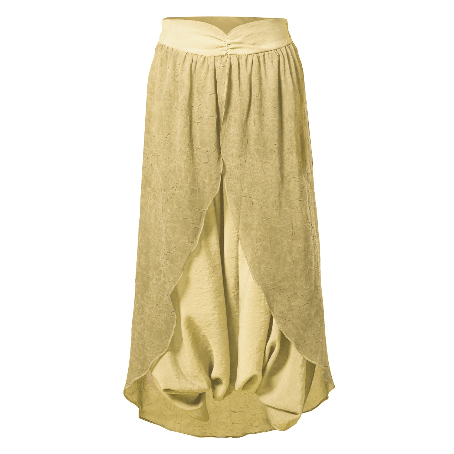 Zhenabia Yellow / Orange / Neutrals Gaia Salvar Vintage Lemon - Boho Women Harem Skirt Pants In Gold