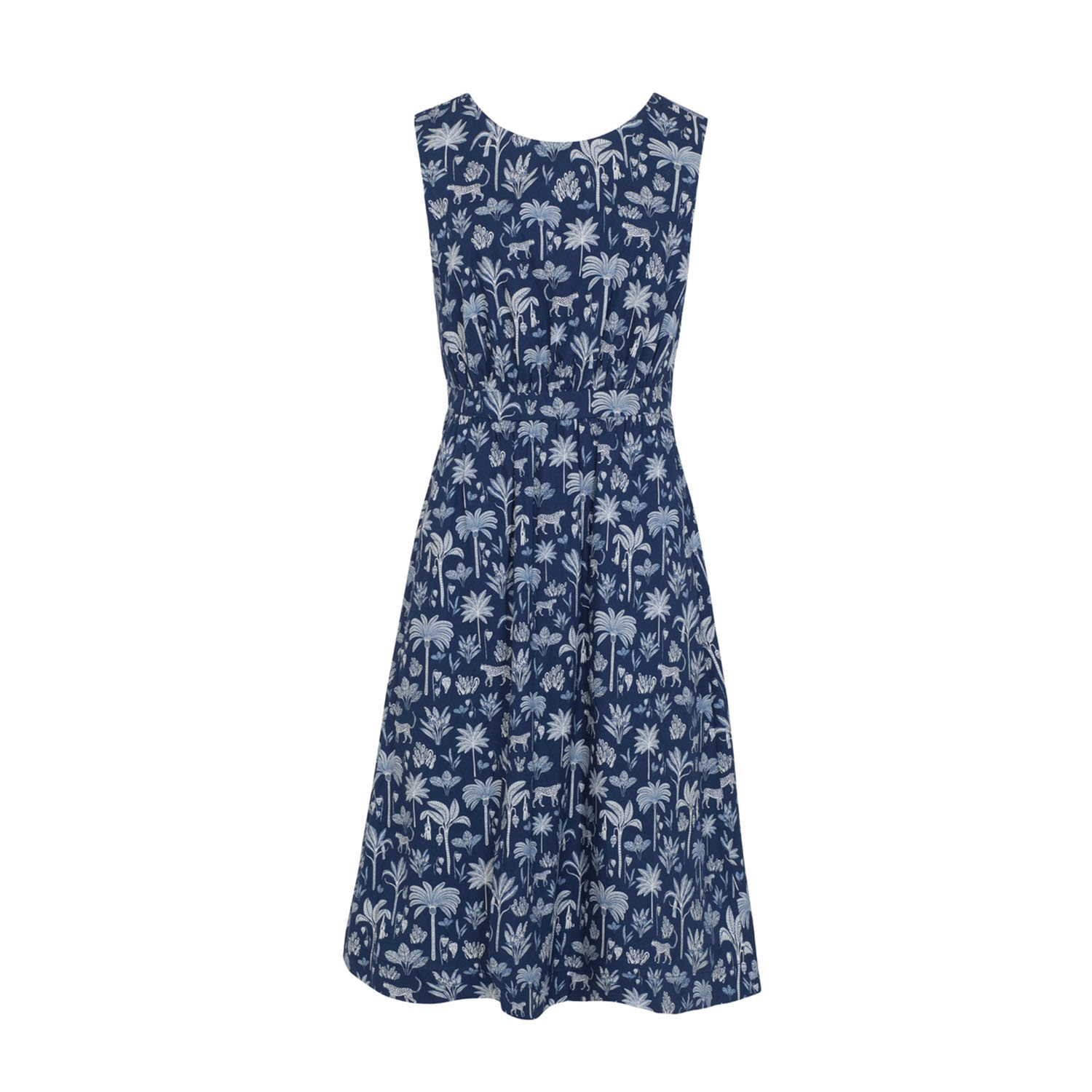 Emily And Fin Women's Blue / White Lucy Navy Kerala-jungle Palm Dress