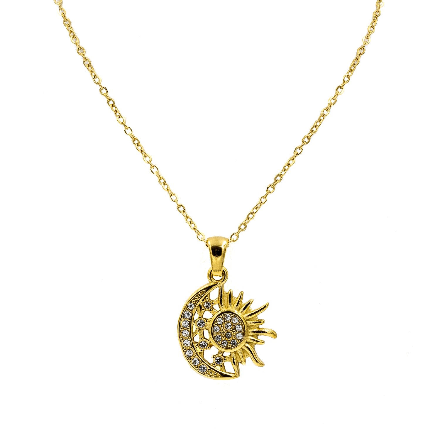 Women’s Crescent Gold Necklace Superdivajewellery