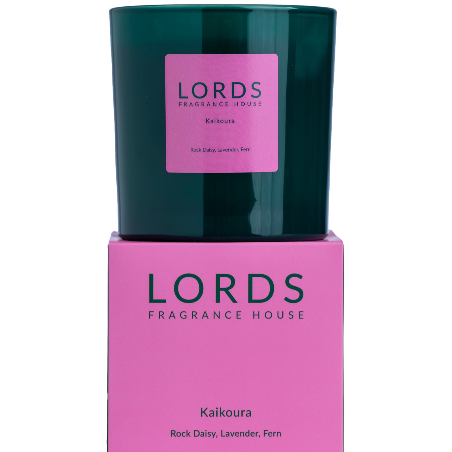 Green / Pink / Purple Kaikoura 3 Wick Candle Lords Fragrance House