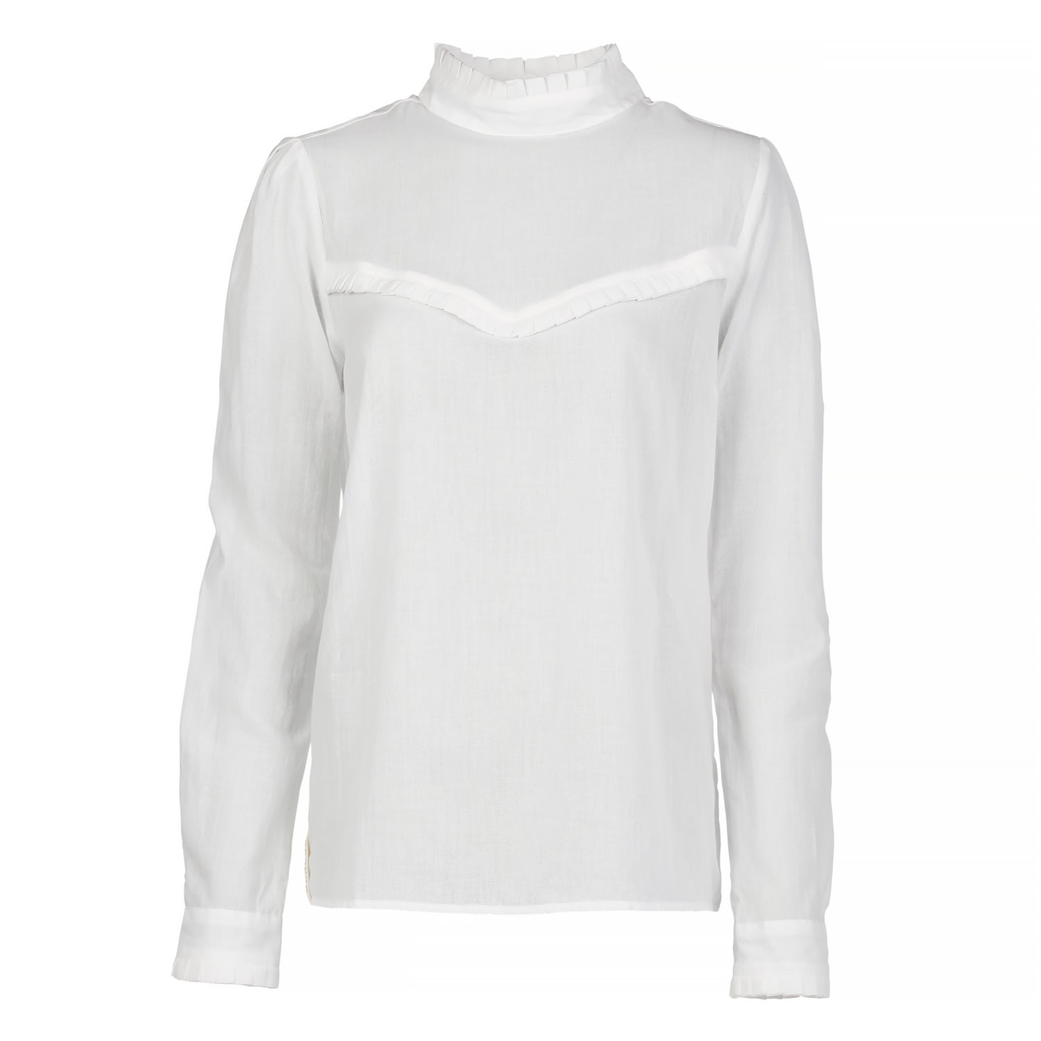 Grobund Women's The  Ellen Shirt - The White One With A High Collar In White