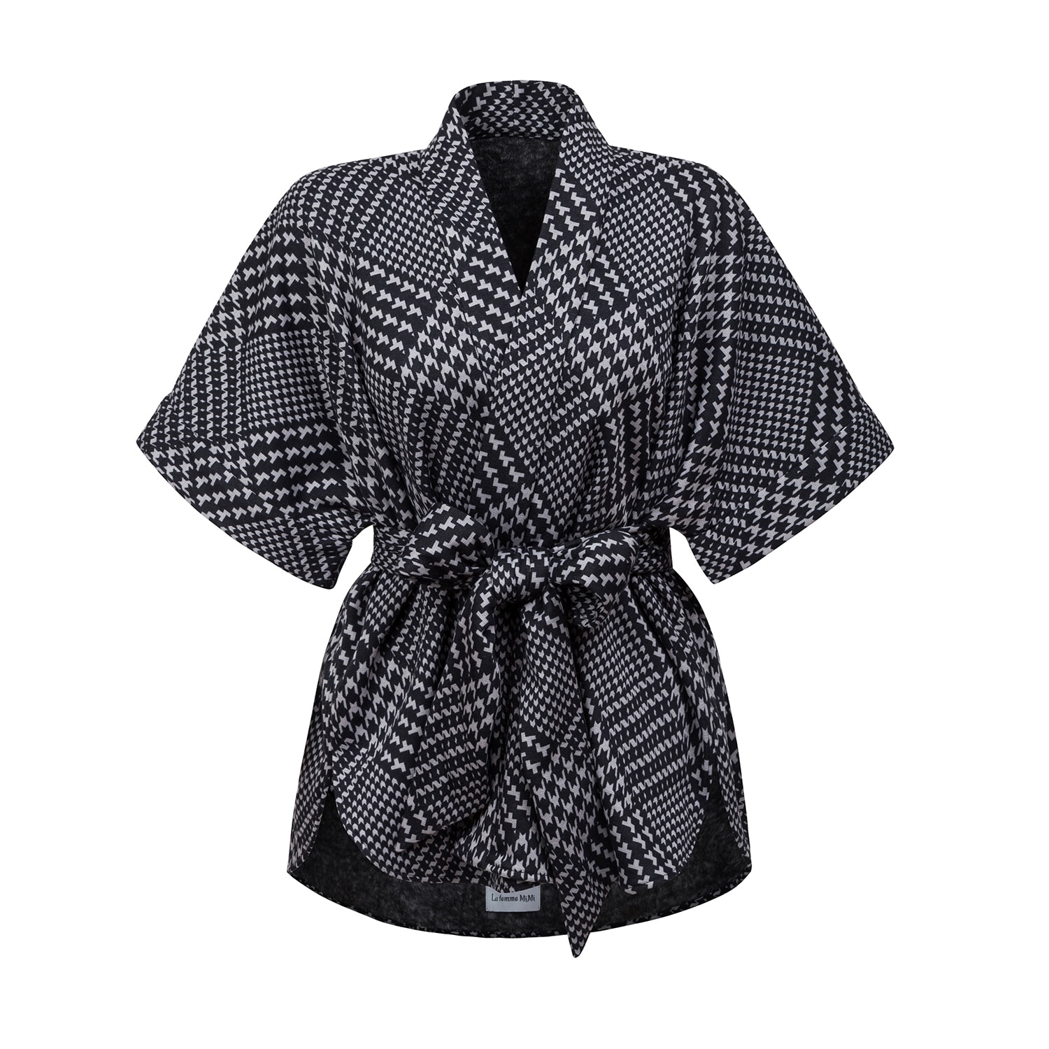 La Femme Mimi Women's Grey / Black Reversible Kimono Vest  Blackgrey In Grey/black