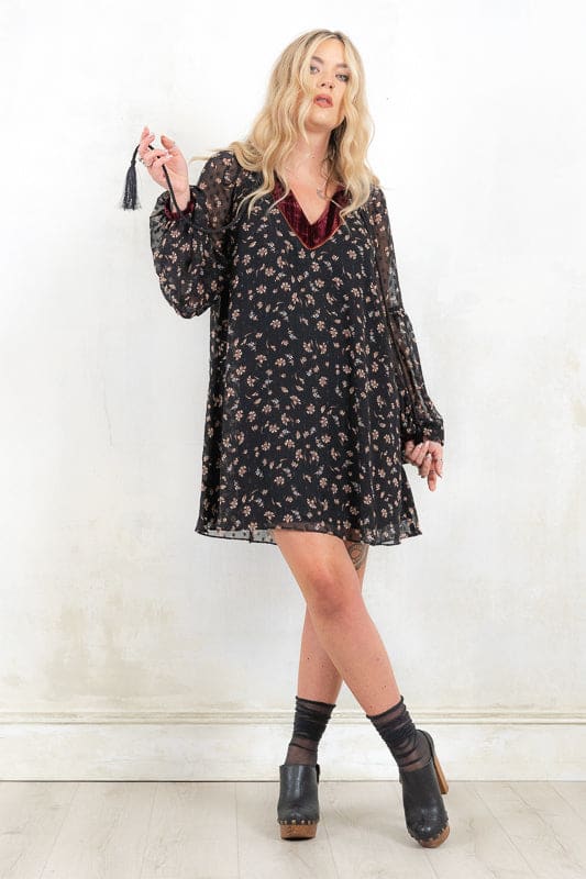 Hush embroidered cheap sleeve dress