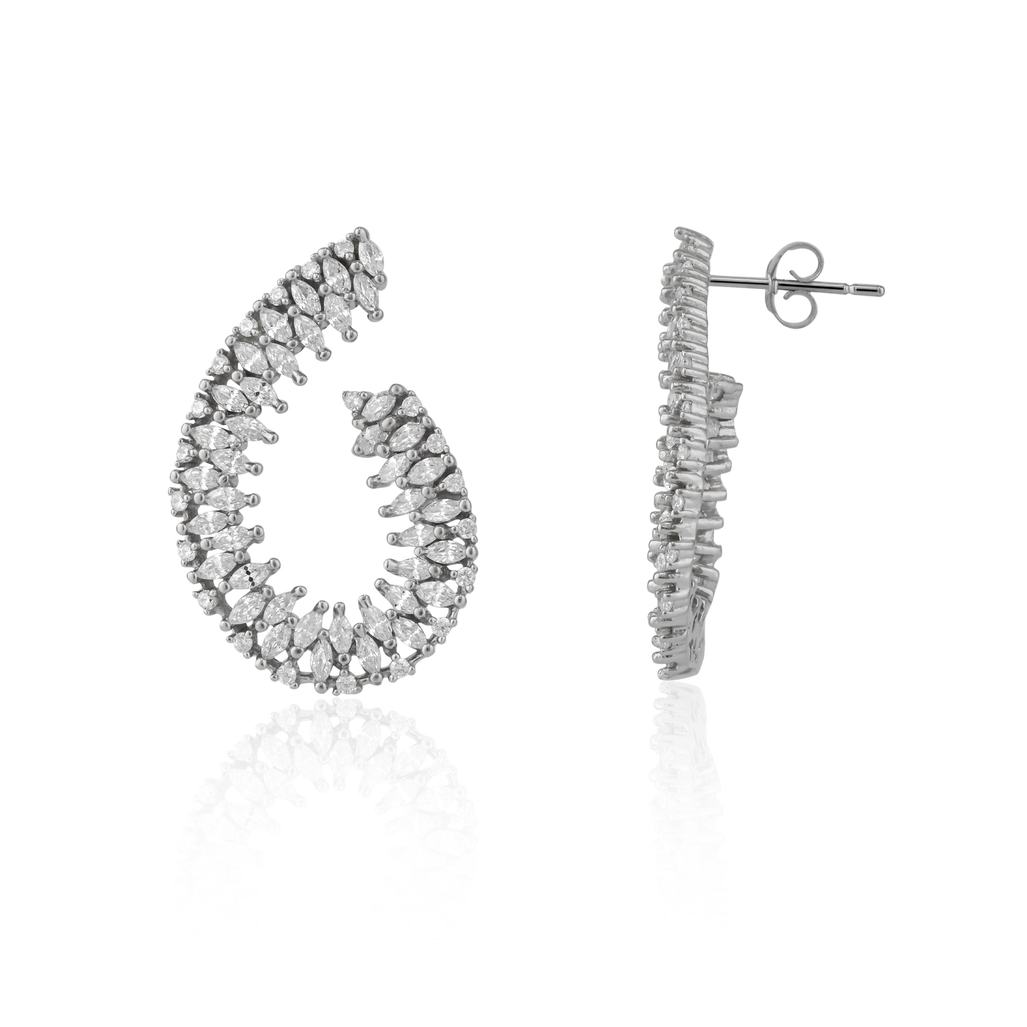 Spero London Women's Chunky Spiral Helix Sterling Silver Earring In Silver