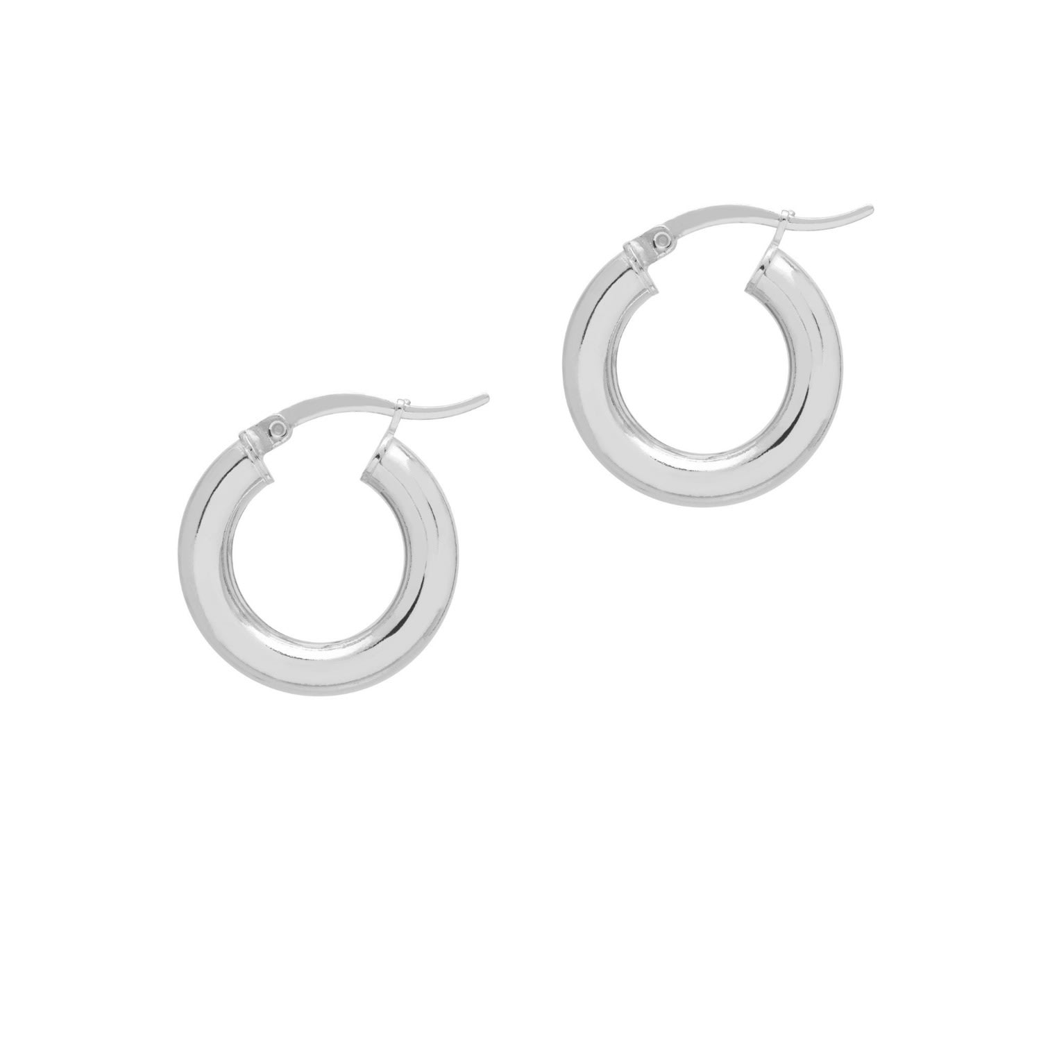 The Hoop Station Women's Chunky Mini Hoops - Silver In Metallic