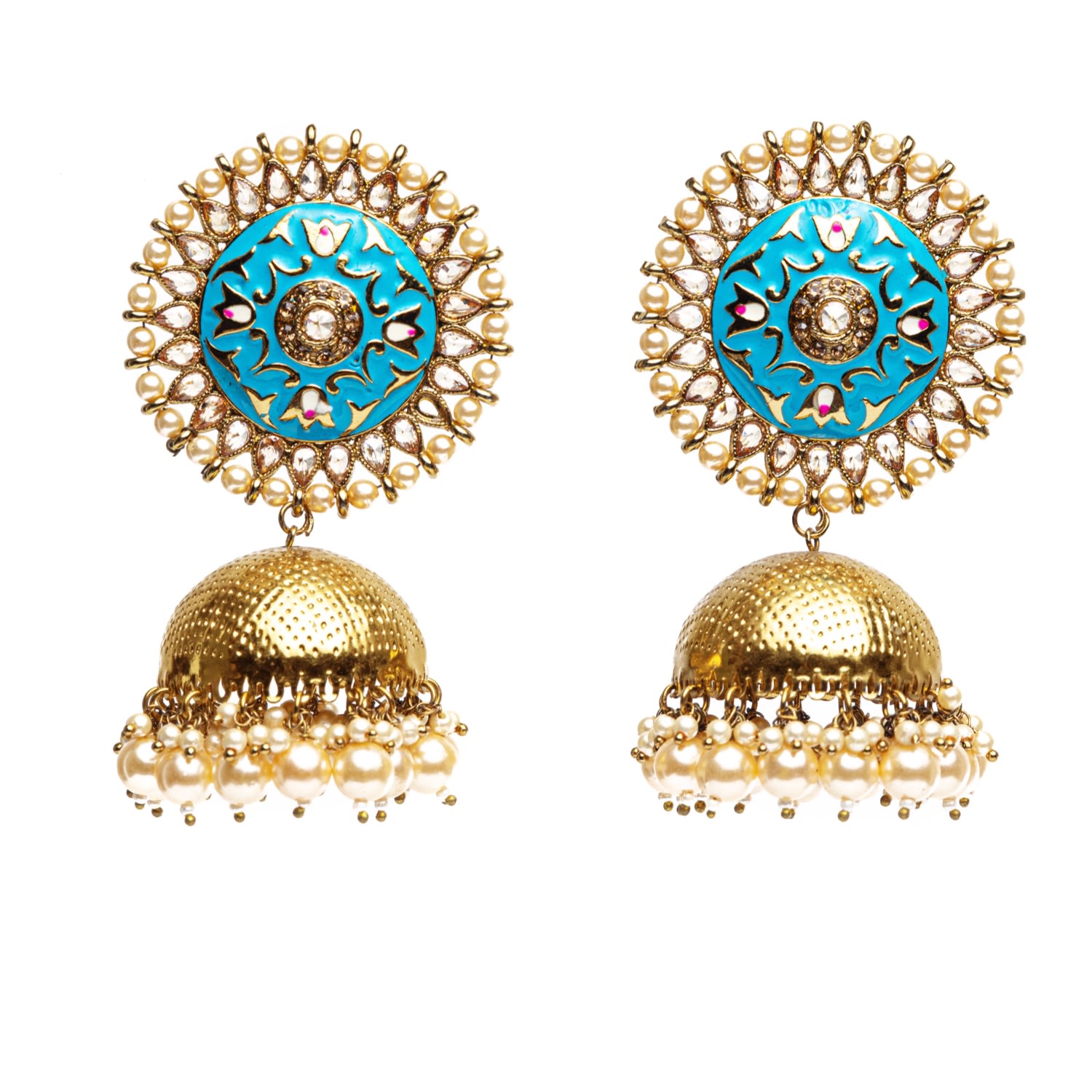 Women’s Gold / Blue / White Helios Earrings Veronica Tharmalingam