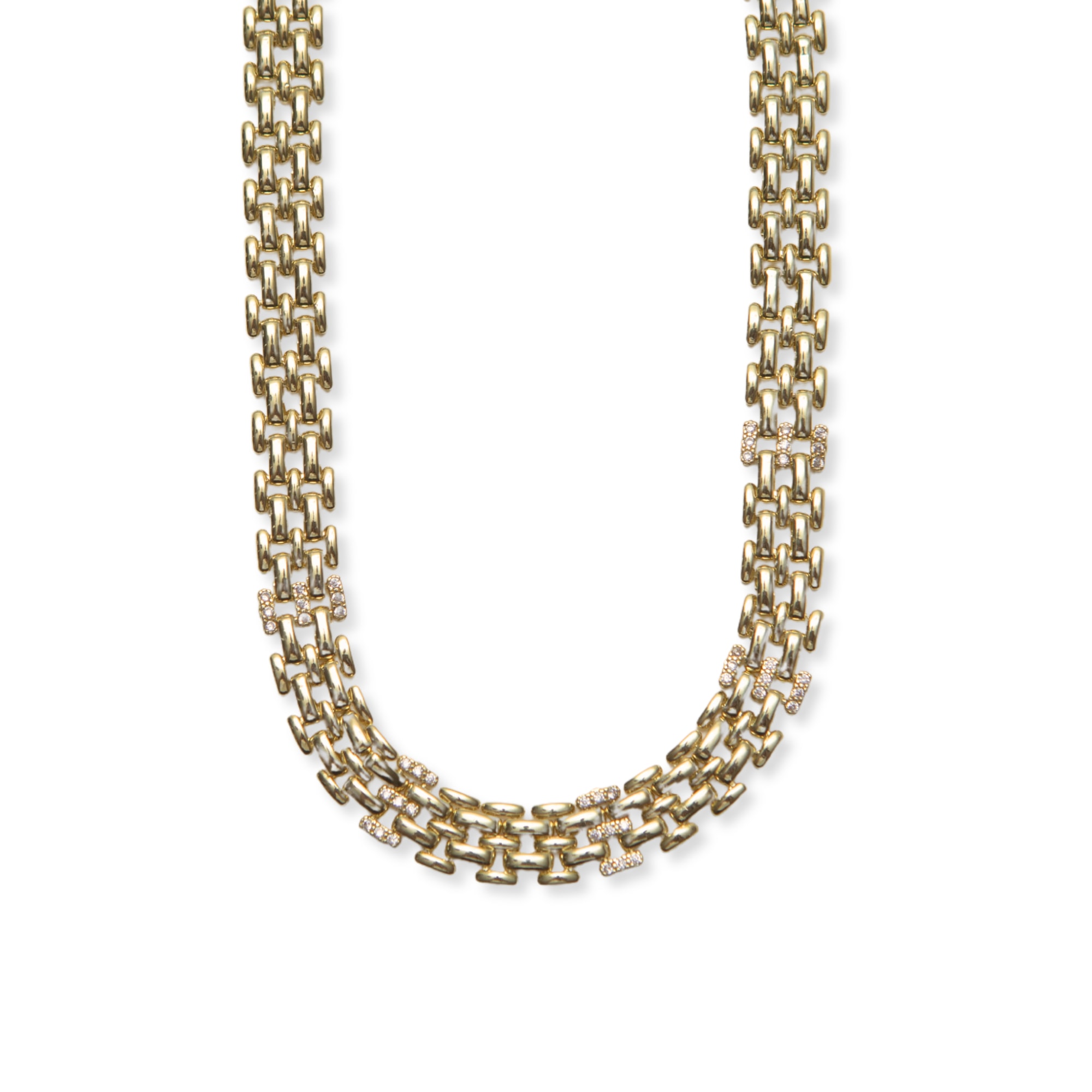 Argento Vivo Women's Gold Pavé Panthera Link Necklace
