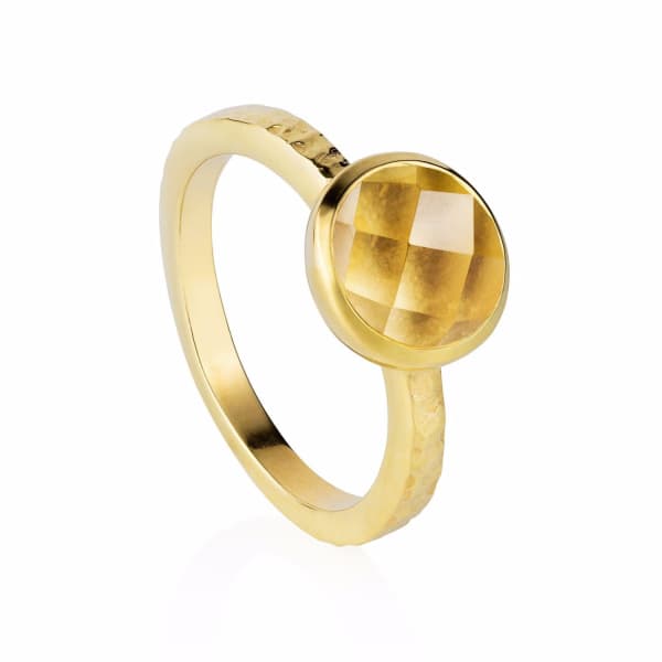 Neola Estella Gold Stacking Ring With Citrine In Stacking