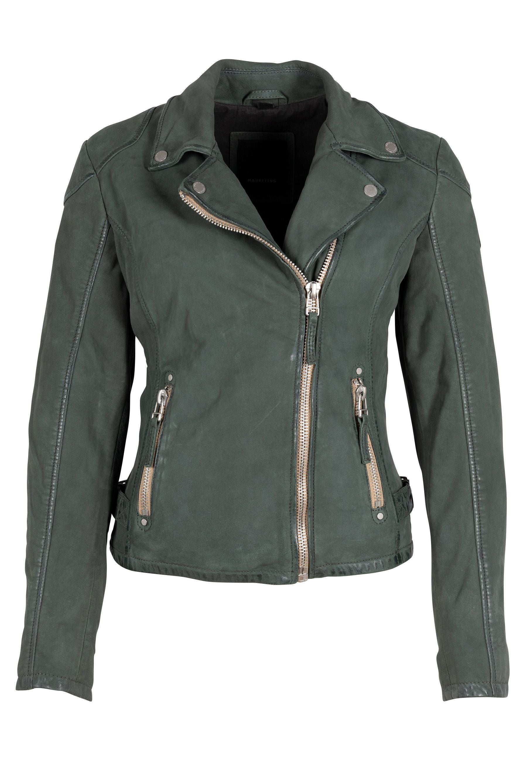 Women’s Green Karyn Rf Leather Jacket, Sage Extra Large Mauritius