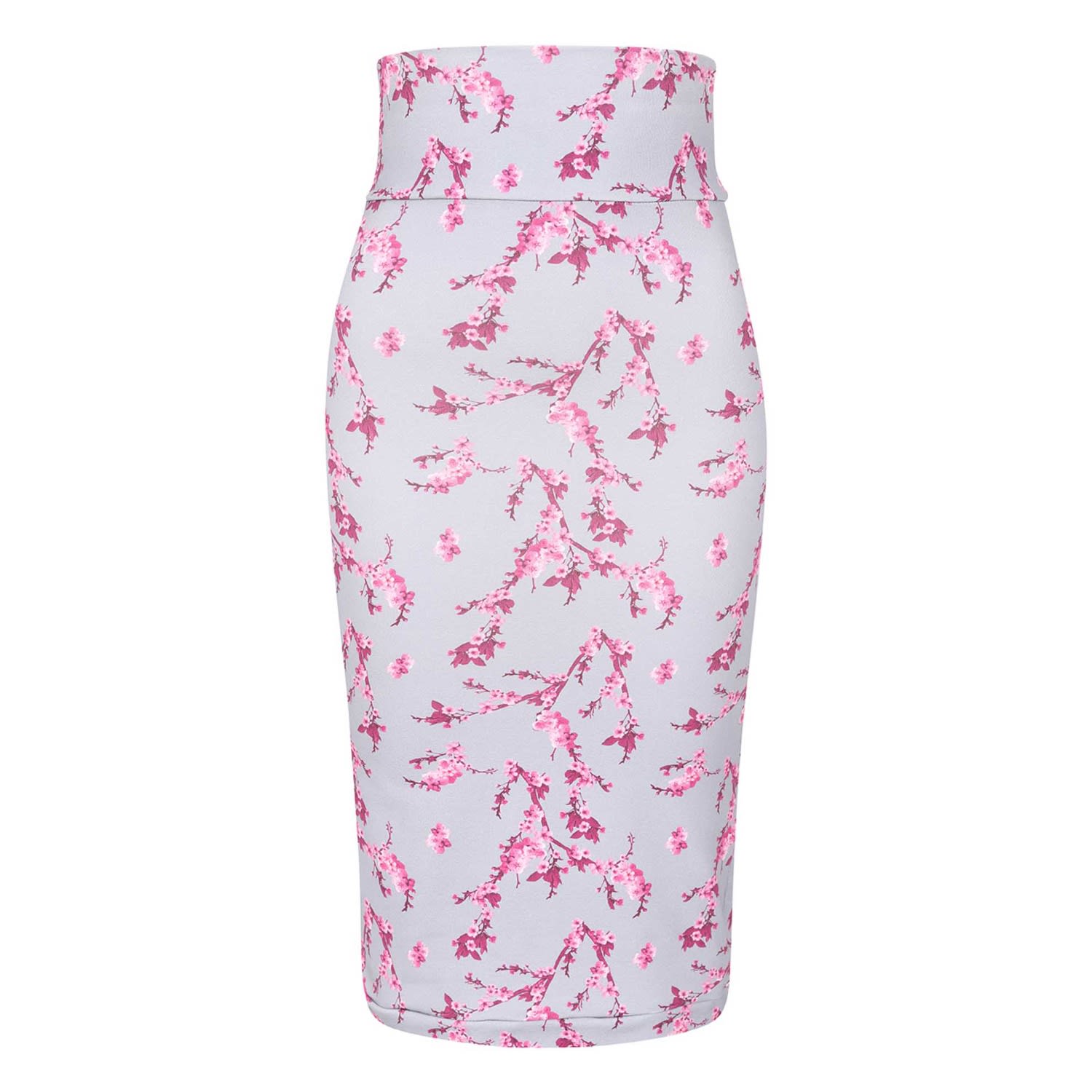 Women’s Grey & Pink Floral Midi Skirt Extra Small Sophie Cameron Davies