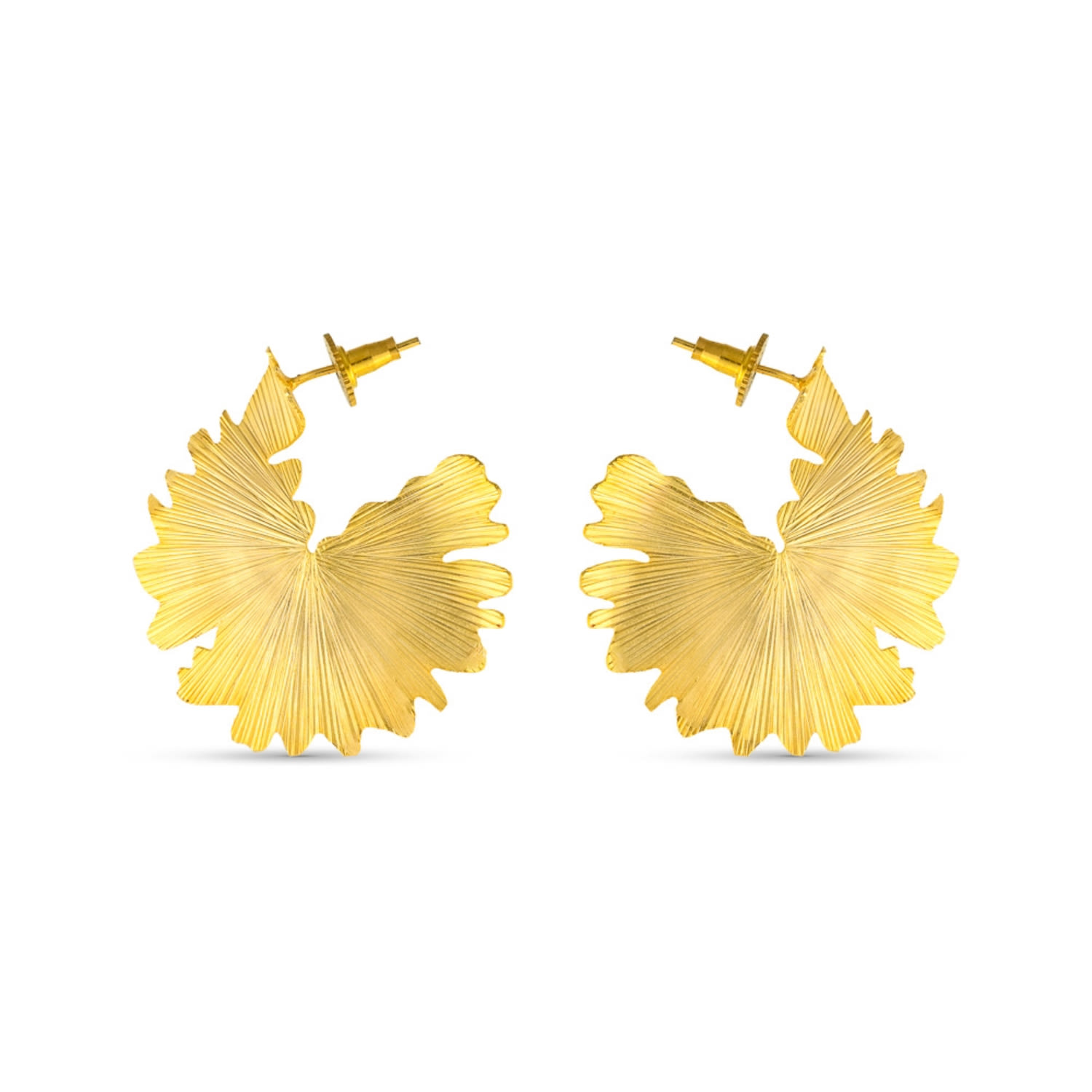 Meraki By Rashmi Bajaj Women's Golden Ginko Hoop Earrings