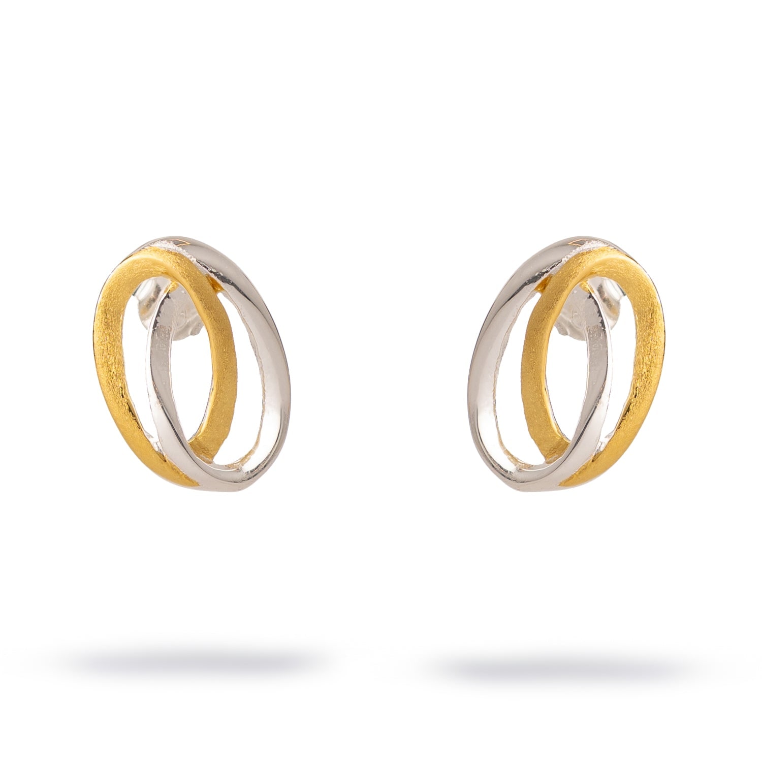 Ebru Jewelry Women's Gold / Silver Infinity Loop Mixed Metal Earrings - Silver In Gold