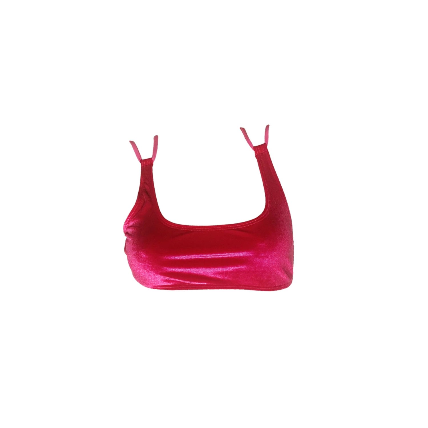 Brasini Swimwear Women's Pink Strappy Bralette - Magenta Velvet In Pink
