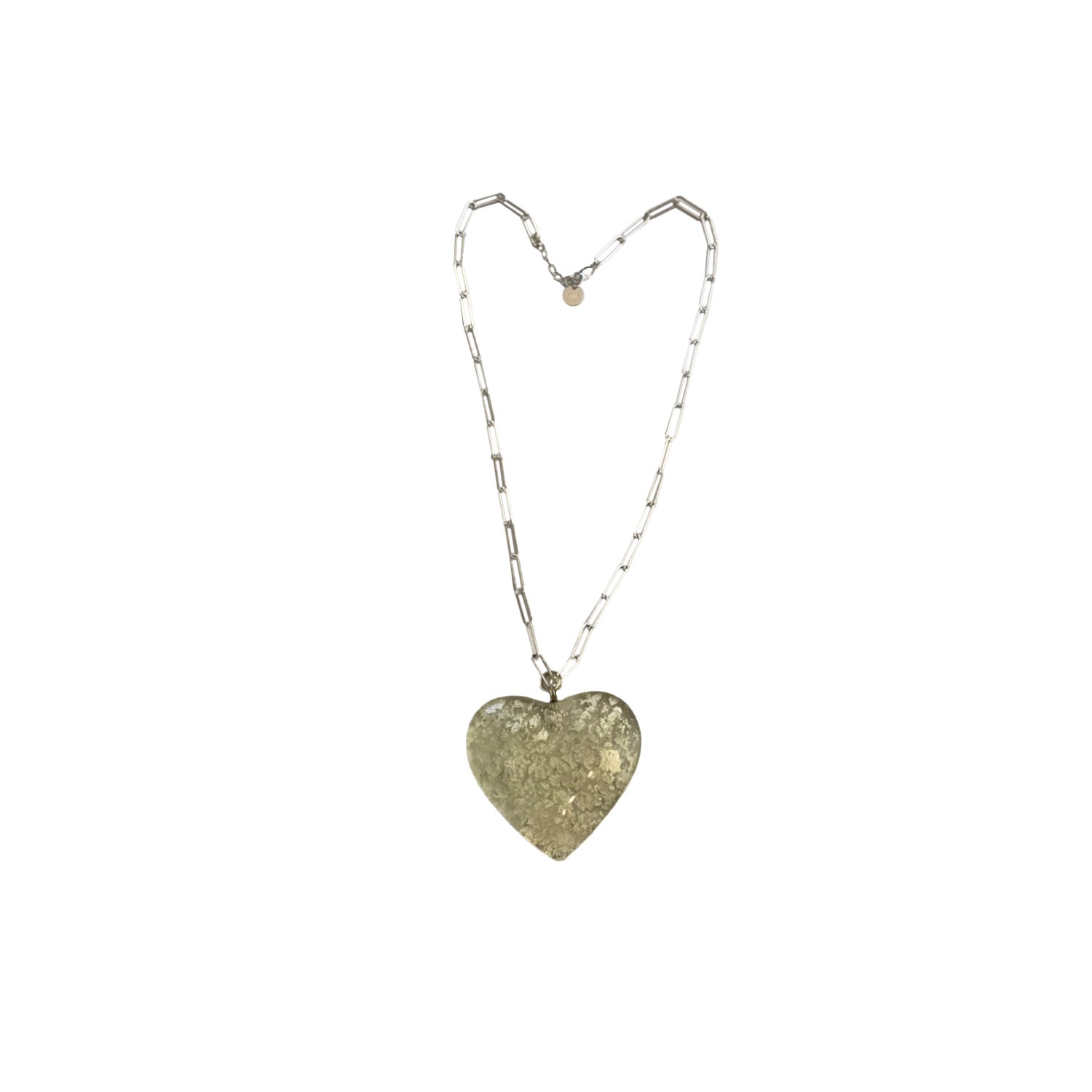 Mad Shoes Women's Mad Ice Sterling Silver Necklace With Statement Glass Heart Pendant Adorned With White Gold 