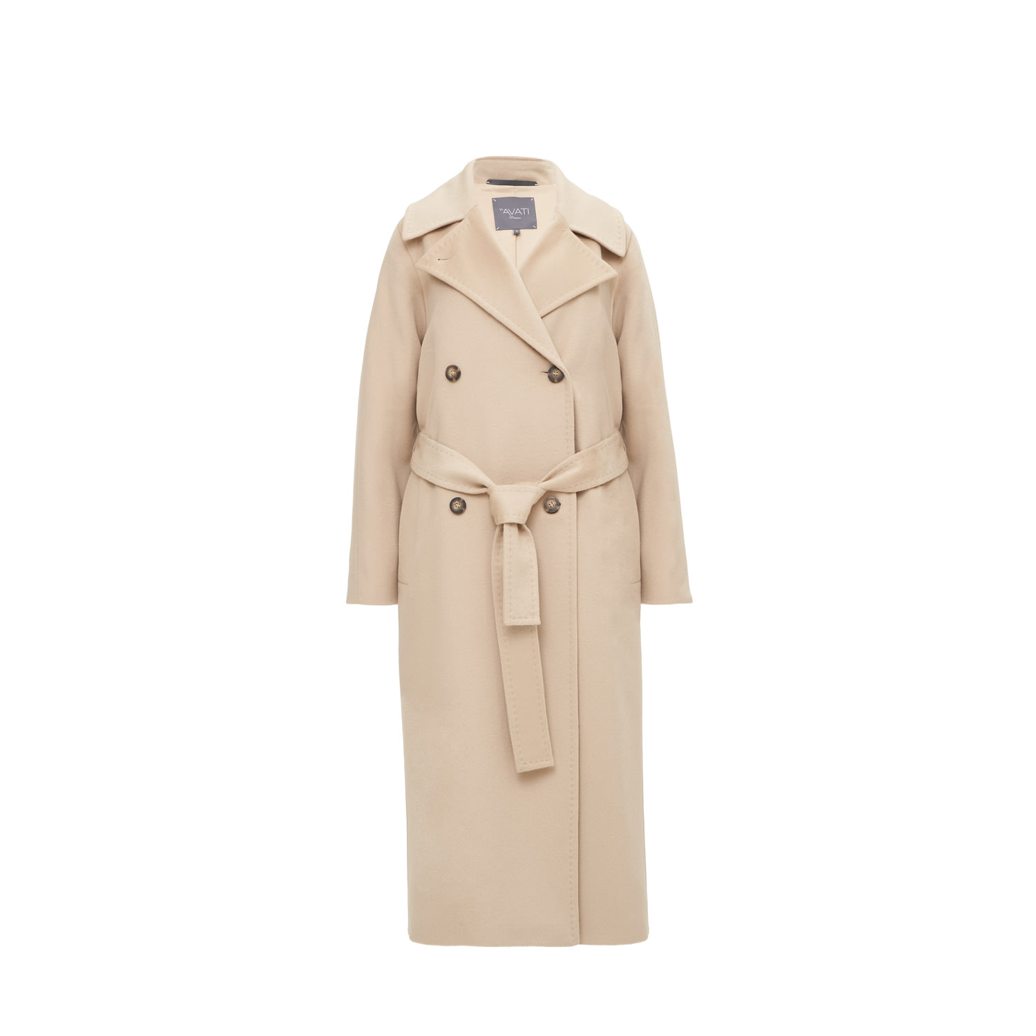 Inavati Women's Neutrals Beige Belted Wool Coat In Beige