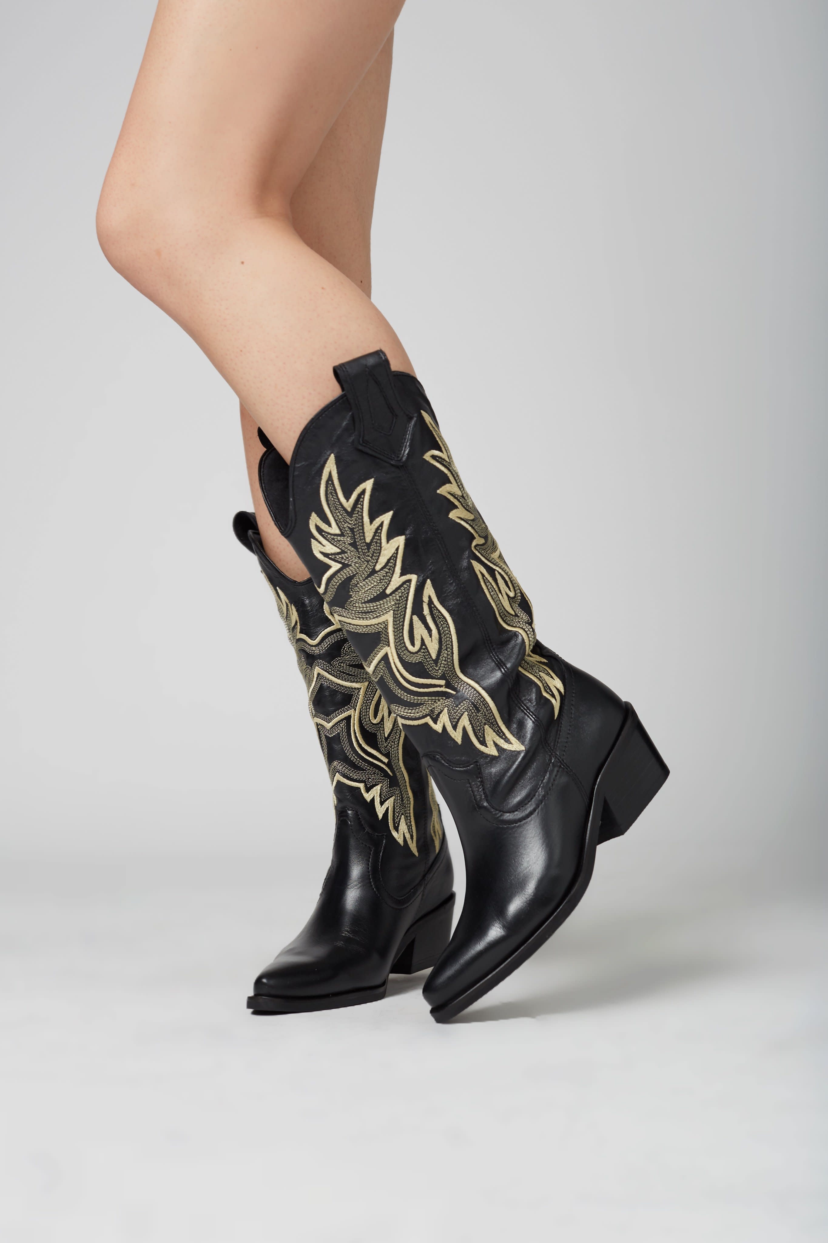 Adèle Boots - Black - Split cowhide leather - Sézane