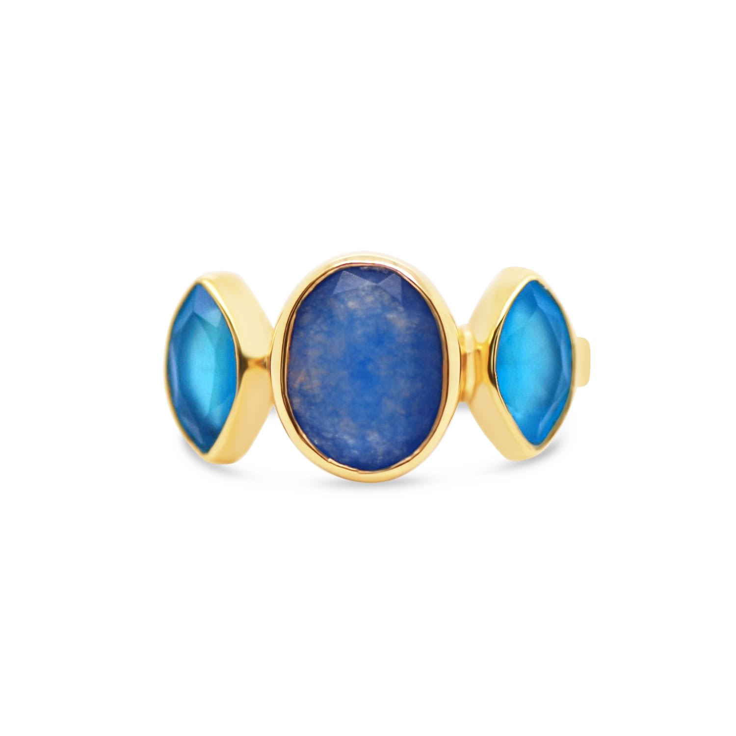 Gem Bazaar Jewellery Women's Blue / Gold Blue Eyes Ring In Multi