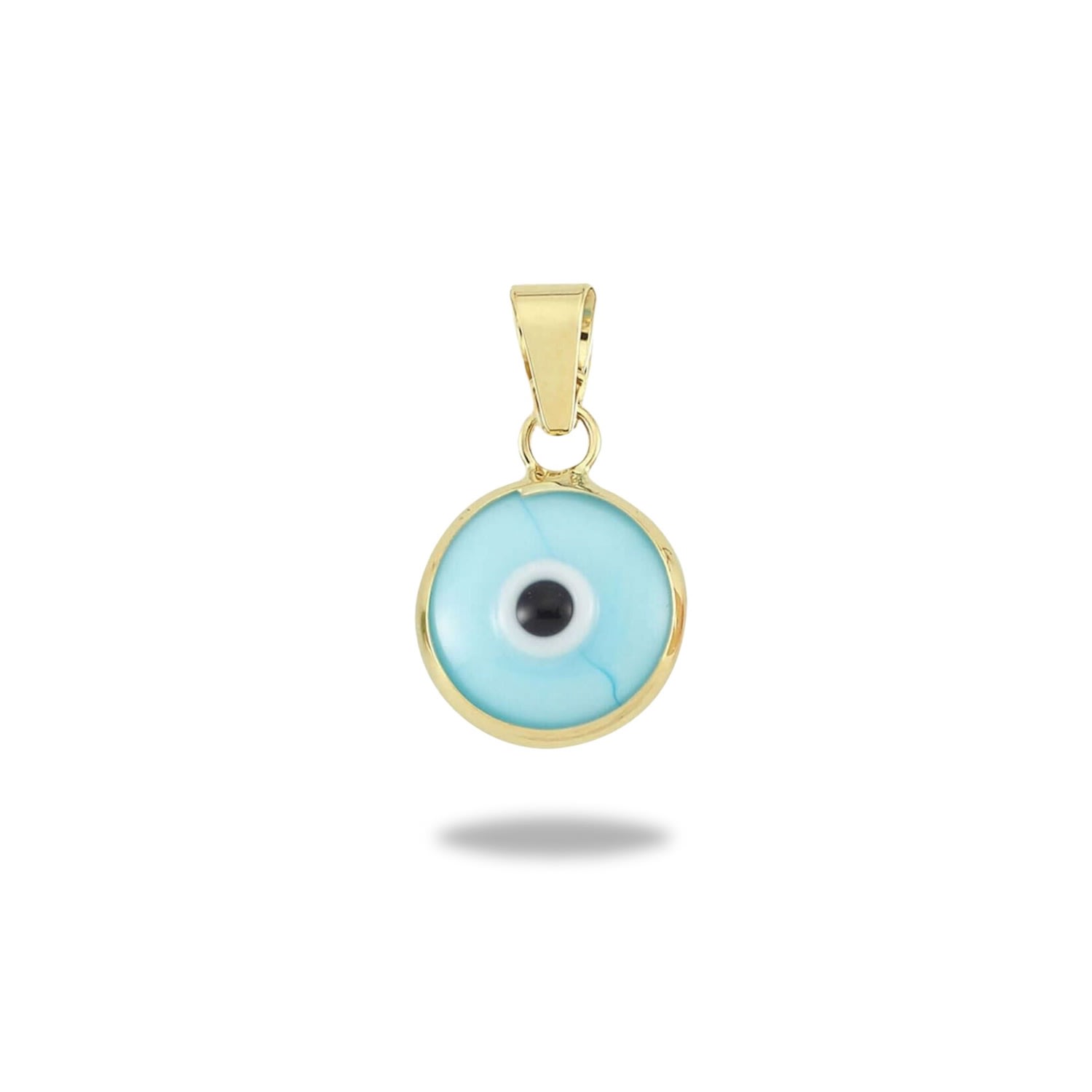 Jewelsty Fine Jewelry Women's Gold Baby Blue Evil Eye Pendant / Your Lucky Charm