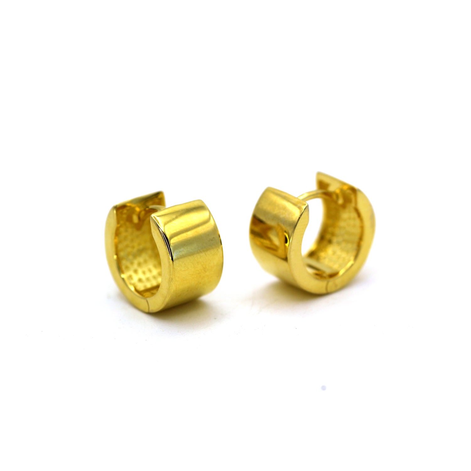 Women’s Gold High Quality Bold Huggie Yellow Earrings Vicstonenyc Fine Jewelry