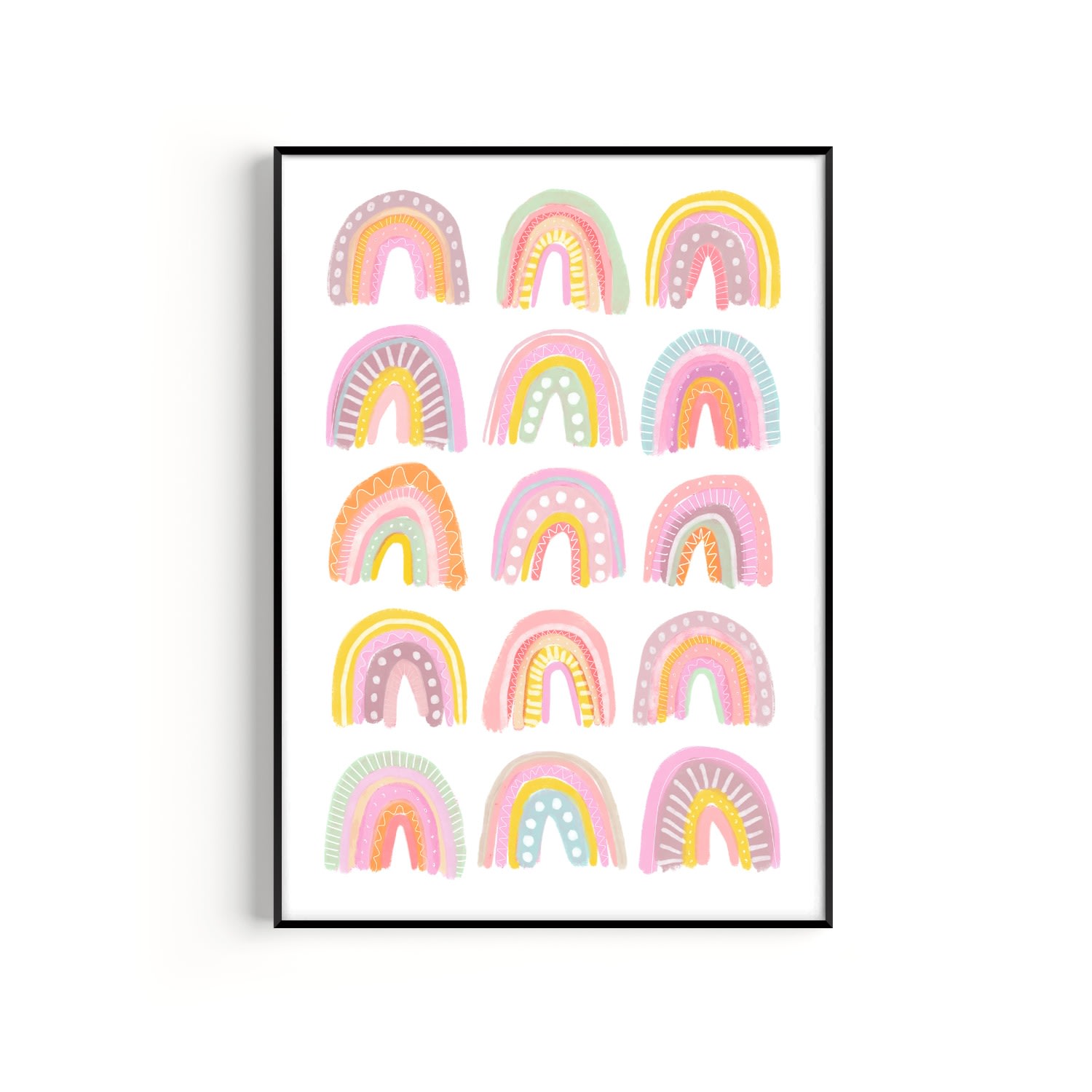 Pink / Purple Rainbow Art Print - A3 Natalie Cass Art