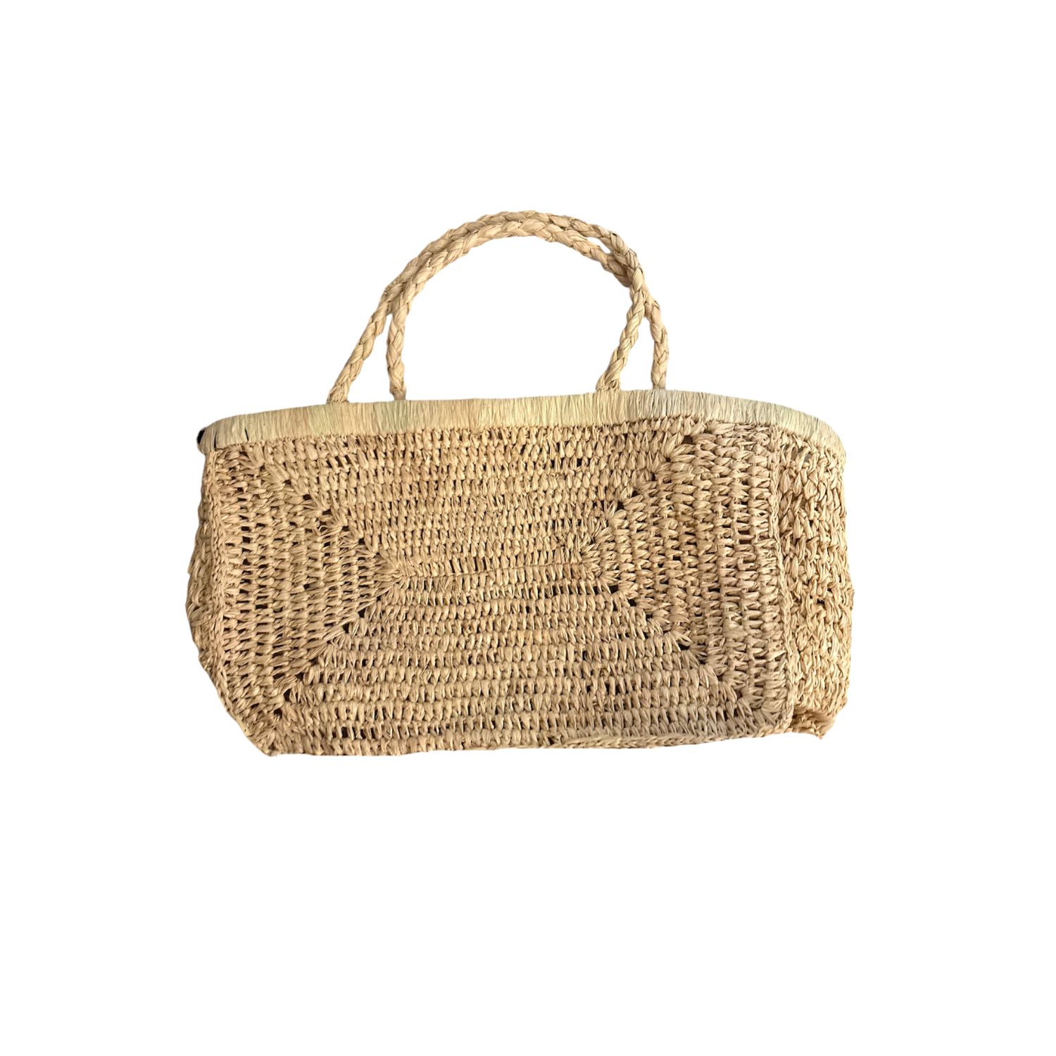 Zanatany Concepts Women's Neutrals Clipa Medium Beige Raffia Bag