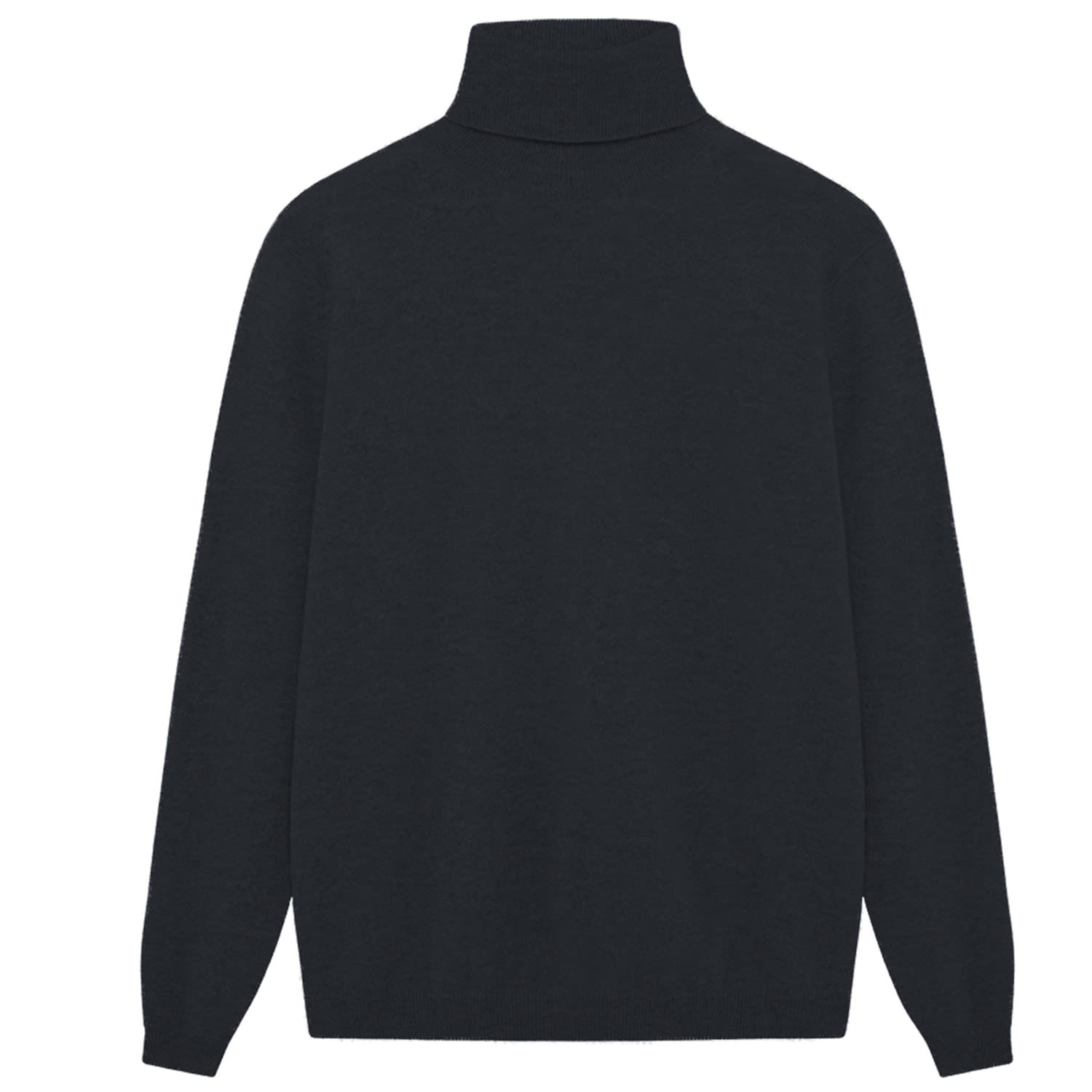 black cashmere roll neck