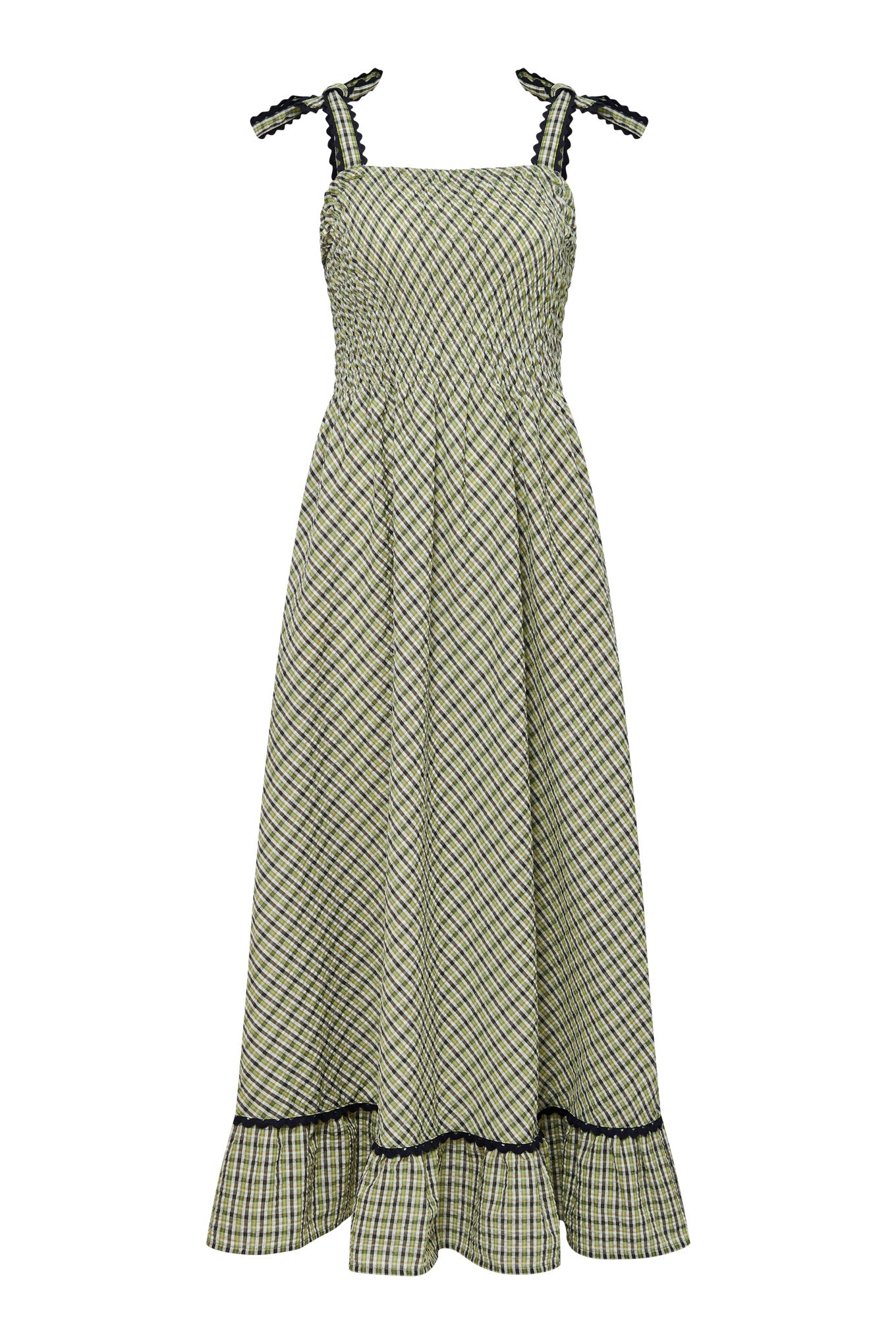 Shop Komodo Women's Green Hoya - Organic Cotton Summer Check Dress