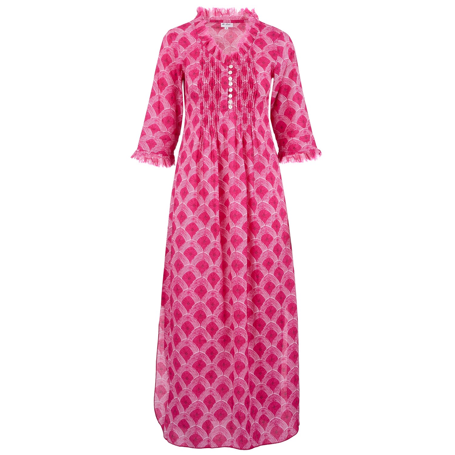 Women’s Pink / Purple Cotton Annabel Maxi Dress In Hot Pink Fan Large At Last...