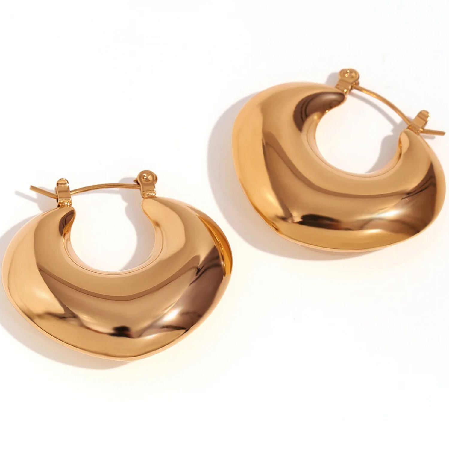 Olivia Le Women's Gold Puffy Heart Hoop Earrings In Gray