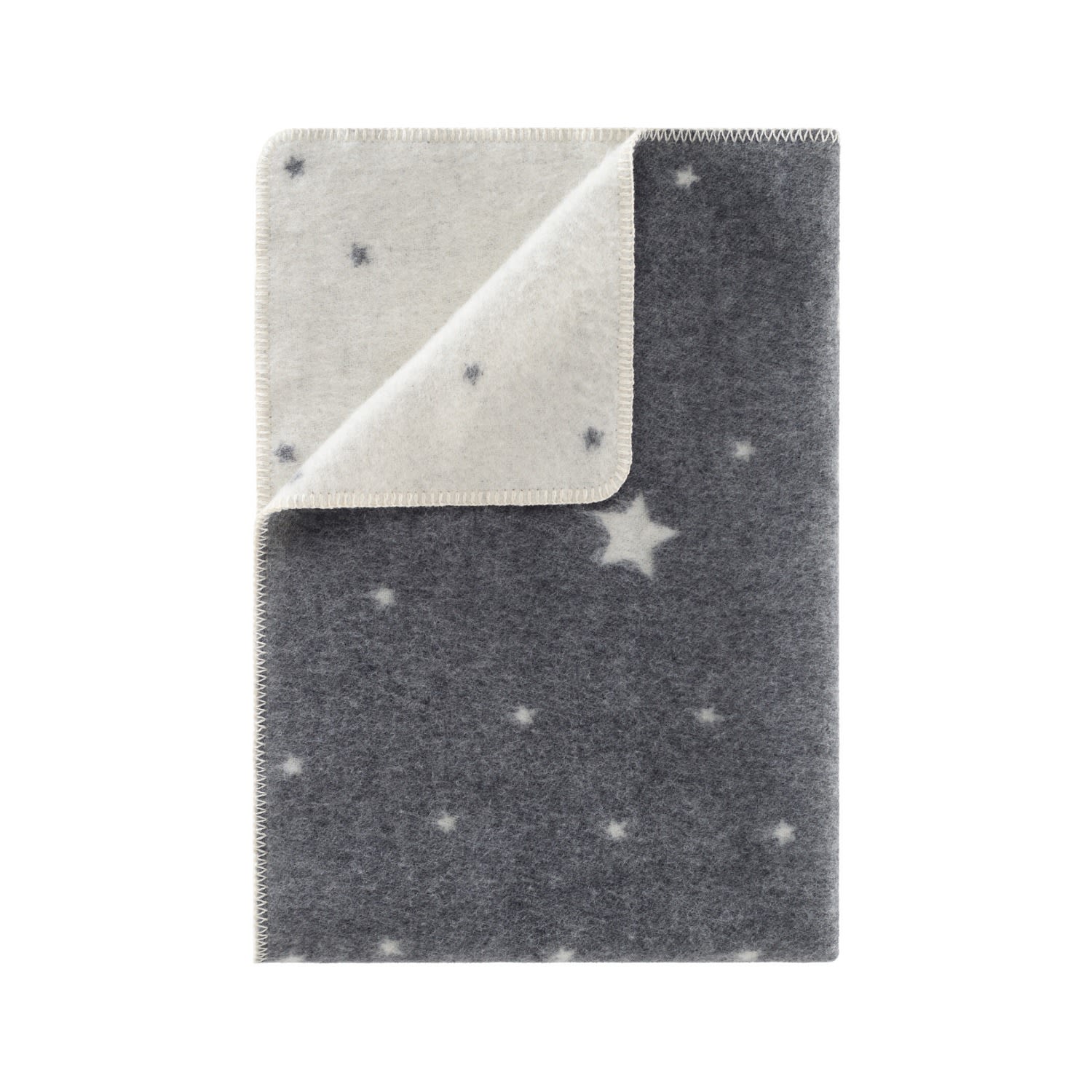 Grey Twinkle Star Small Merino Wool Blanket J. j.textile