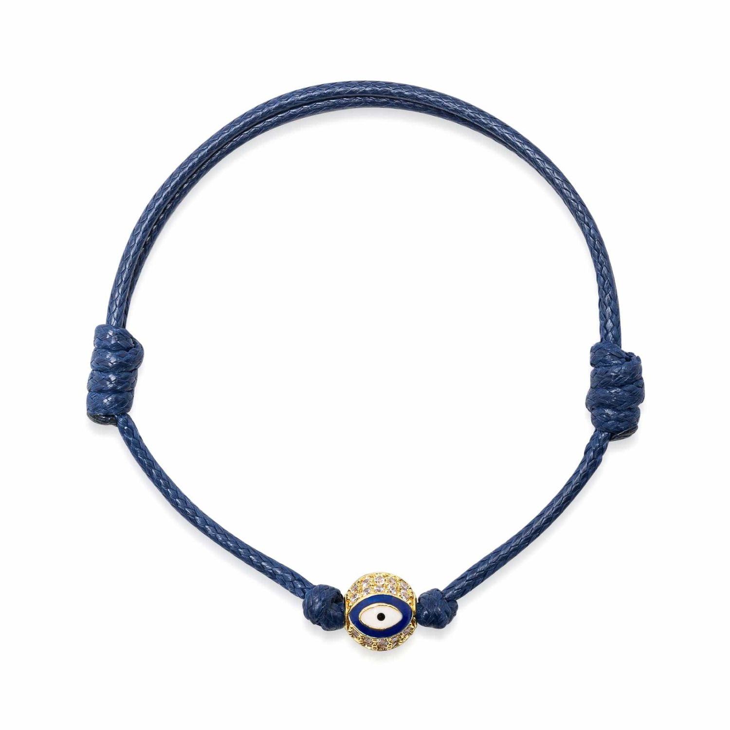 Nialaya Women's Navy Blue Evil Eye String Bracelet In Blue