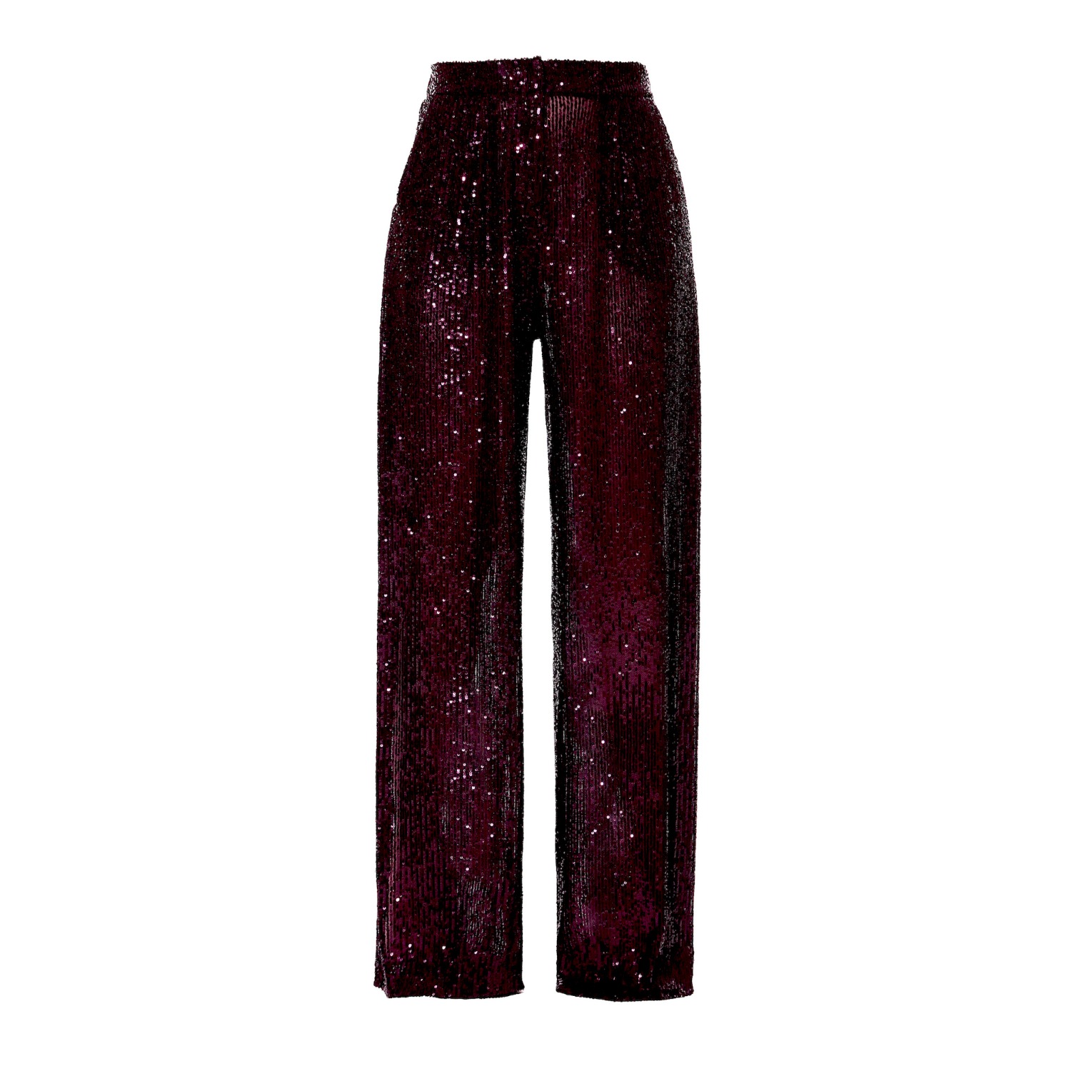 Aggi By Halewski Women's Omena Purple Sparkle Wide Sequin Pants With Slits