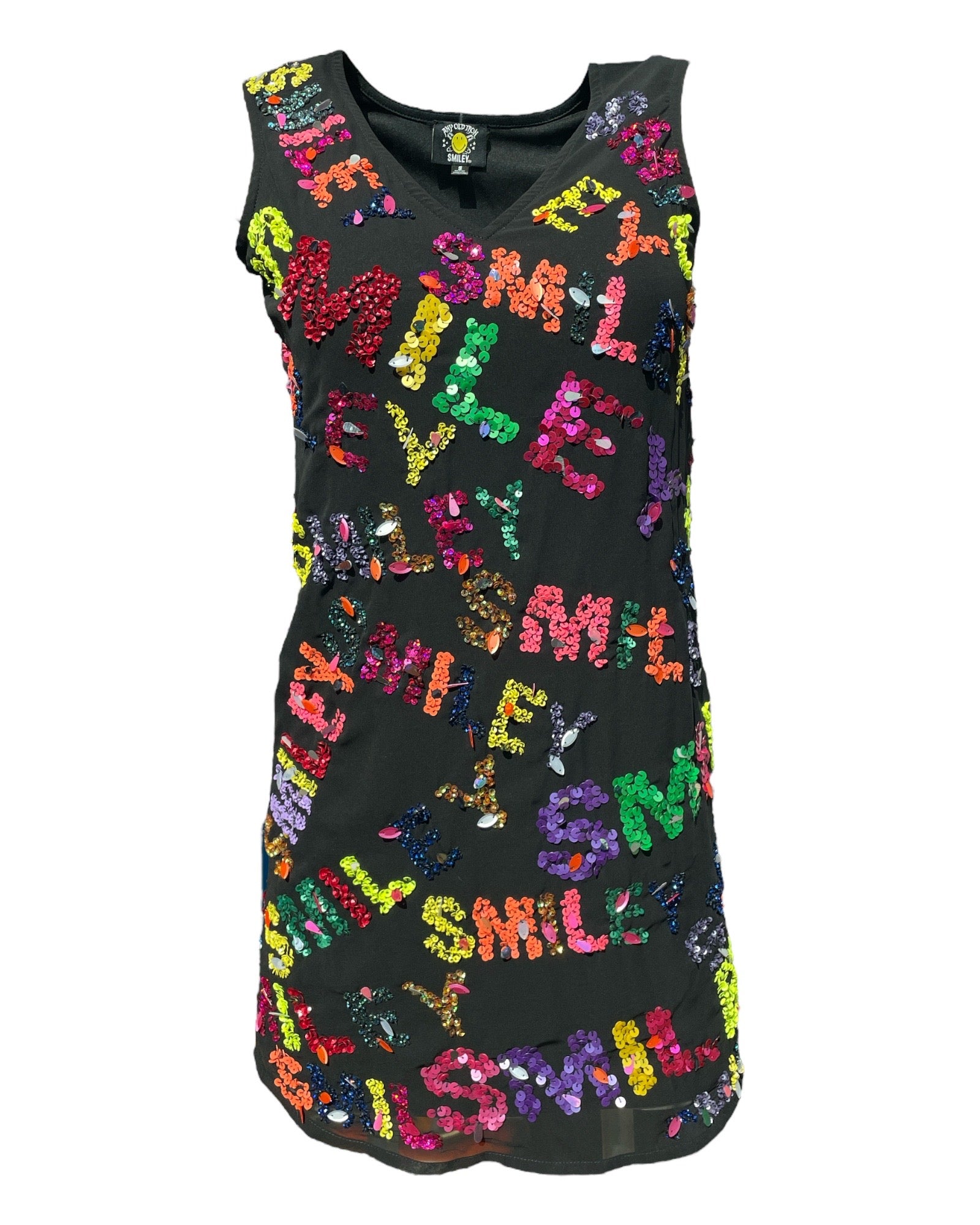 Any Old Iron Women's Black  X Smiley Beaded Dress