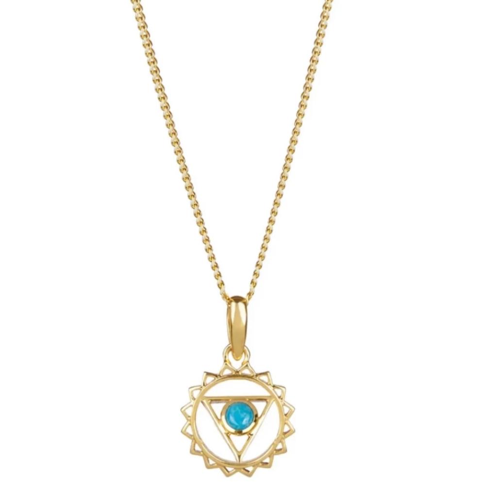 Women’s Throat Chakra Gold Vermeil Necklace - Turquoise Charlotte’s Web Jewellery