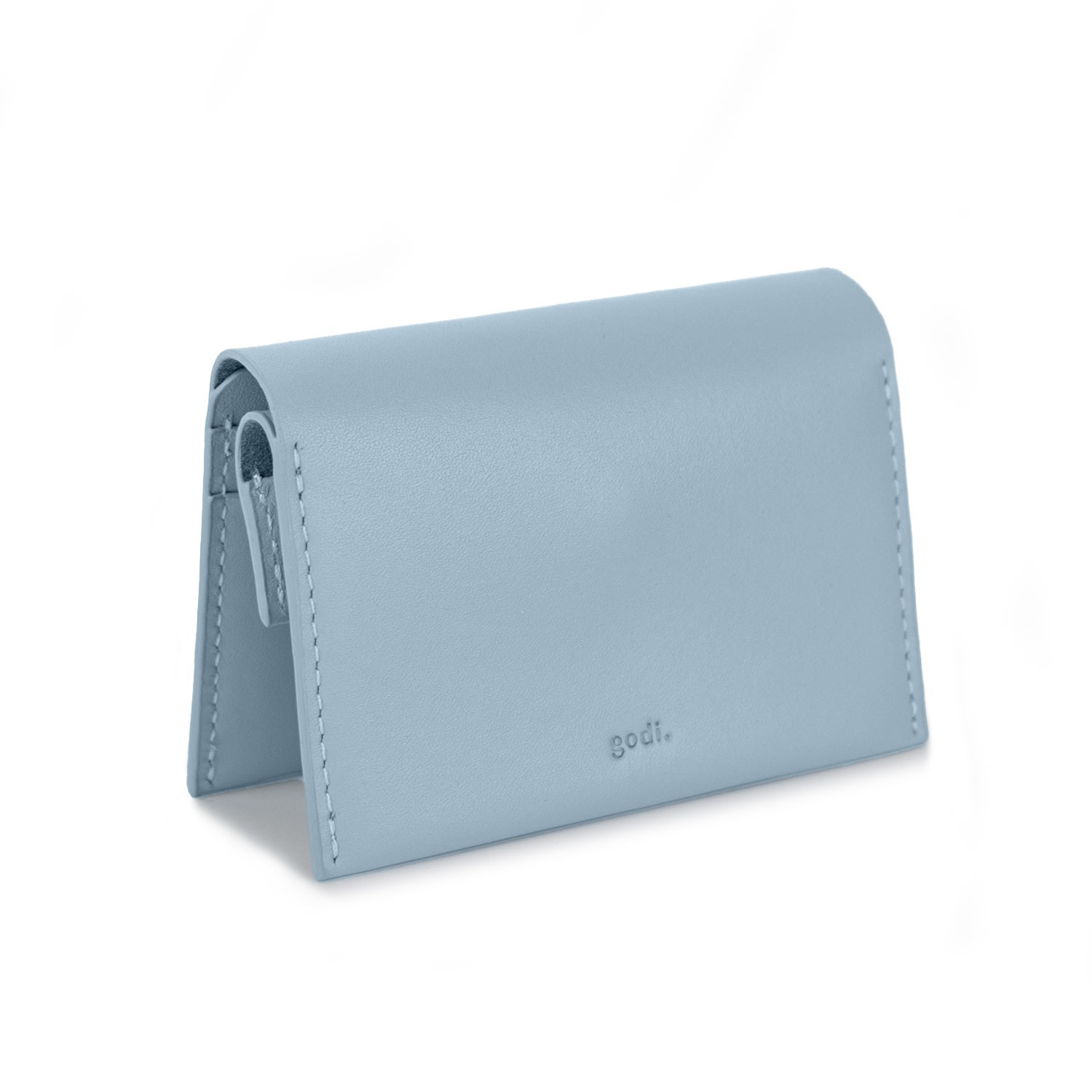 Godi. Women's Blue / White Handmade Leather Coin & Card Wallet - Ice Blue In Multi