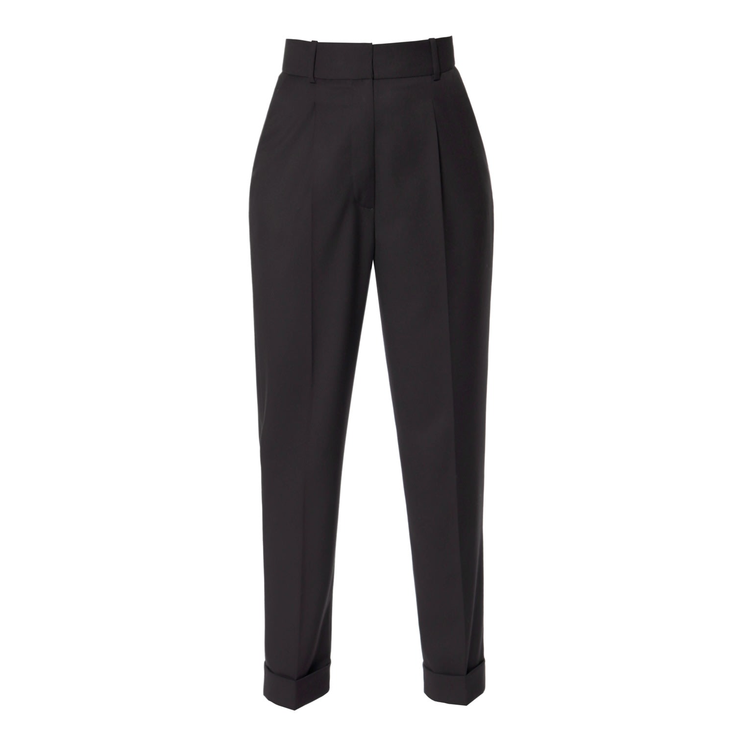 Aggi Women's Kelly Rich Black Tailored Trousers With Cuffs