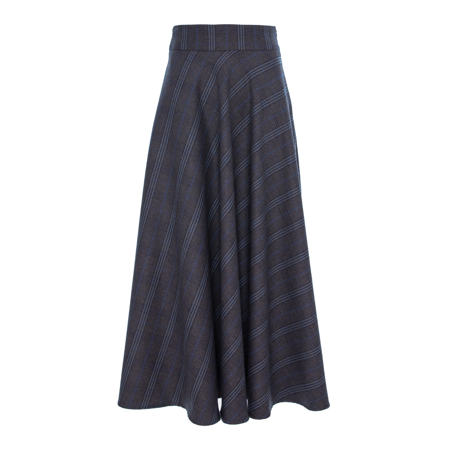 Izabela Mandoiu Women's Midi Plaid Skirt In Grey Color In Grey